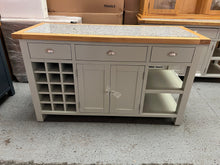 Load image into Gallery viewer, Hampshire ‘Country Life’ kitchen Island With Wine Rack - Pale Green Quality Furniture Clearance Ltd