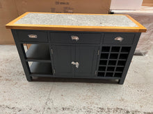 Load image into Gallery viewer, Hampshire ‘Country Life’ kitchen Island With Wine Rack - Blue Quality Furniture Clearance Ltd