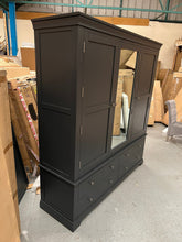 Load image into Gallery viewer, CHANTILLY DUSKY BLACK Grand Triple Wardrobe Quality Furniture Clearance Ltd
