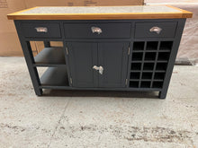 Load image into Gallery viewer, Hampshire ‘Country Life’ kitchen Island With Wine Rack - Blue Quality Furniture Clearance Ltd