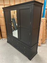 Load image into Gallery viewer, CHANTILLY DUSKY BLACK Grand Triple Wardrobe Quality Furniture Clearance Ltd
