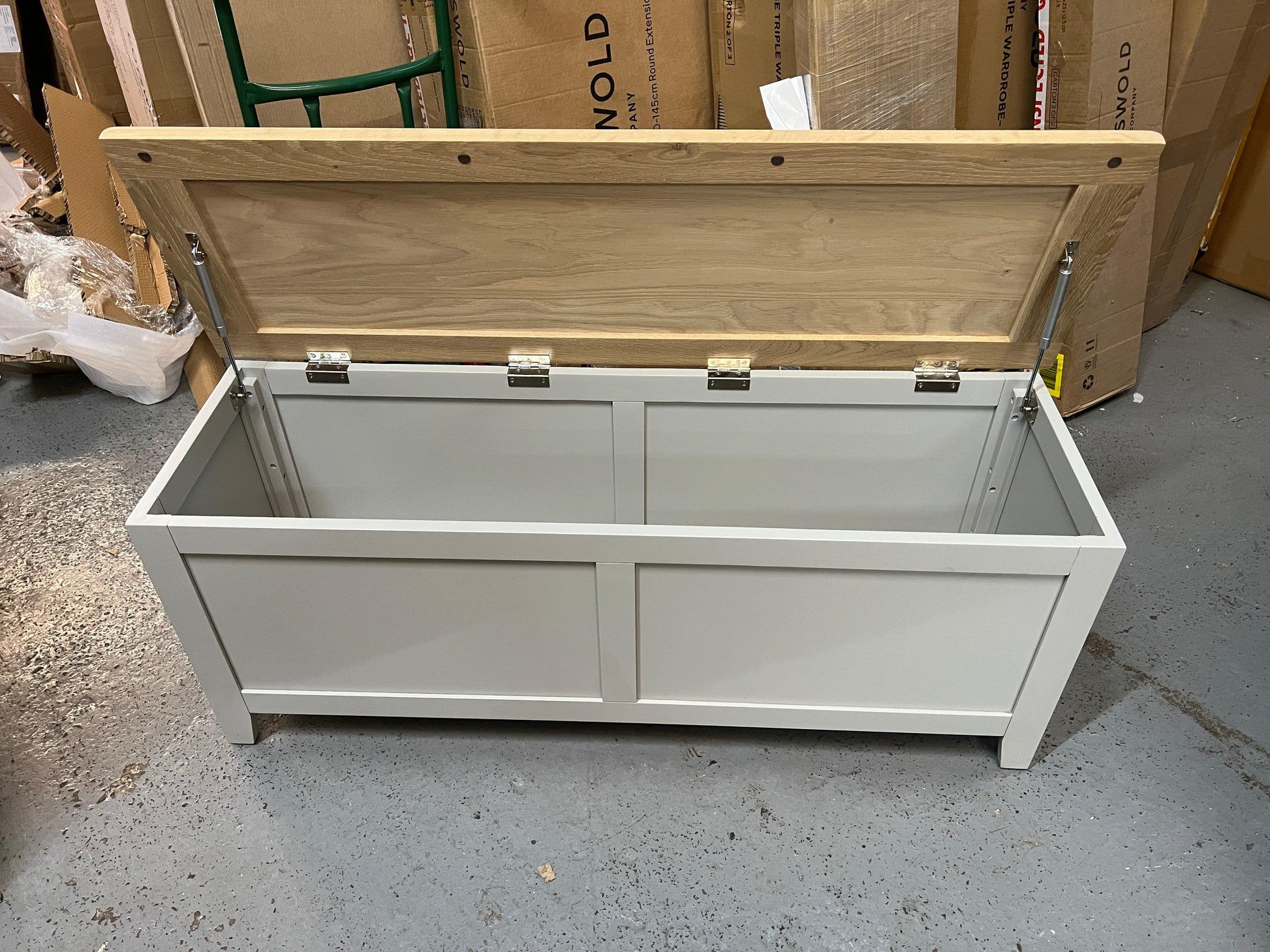 Grey Wide Blanket Box furniture delivered