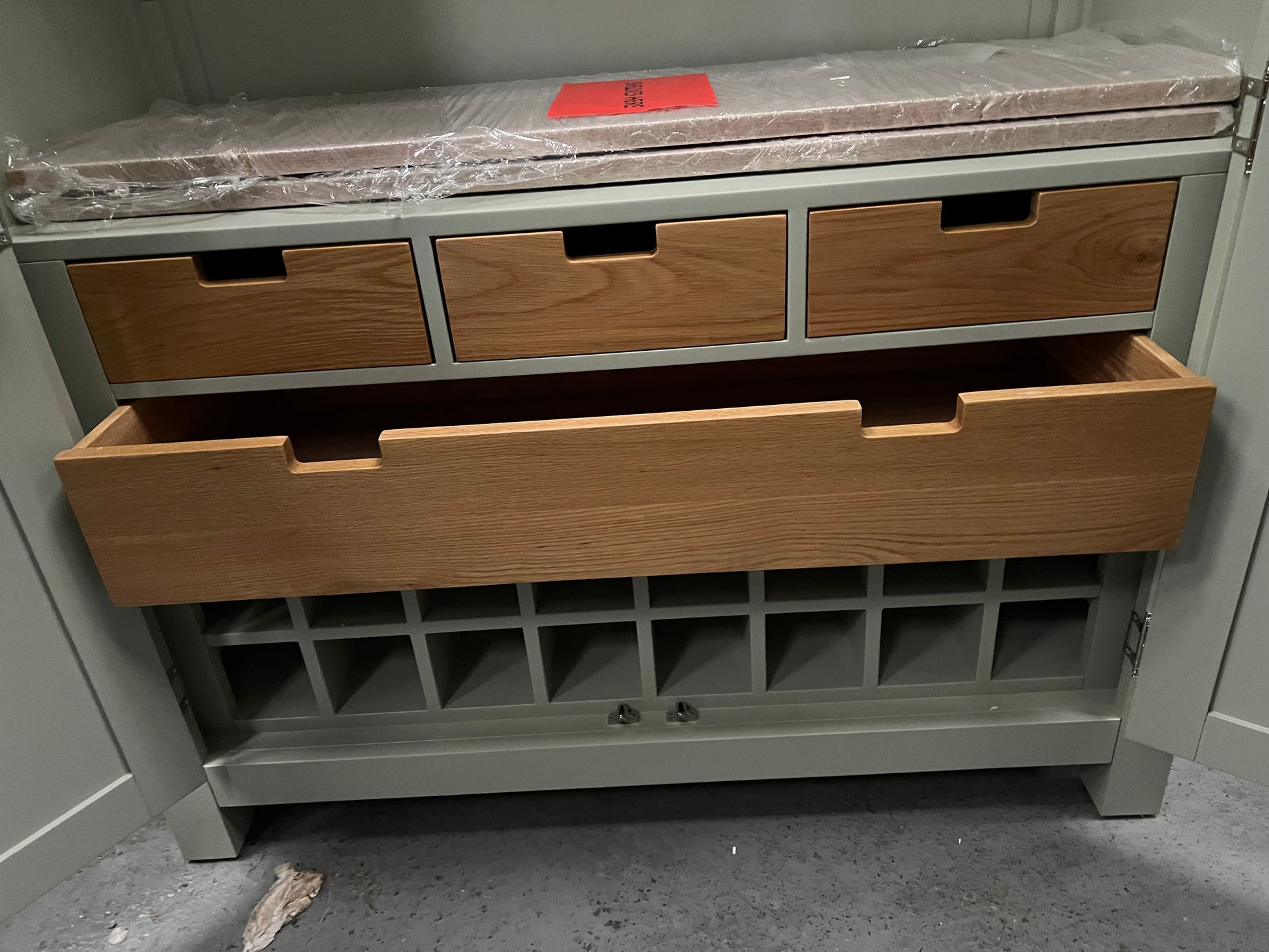 Sussex Sage Green Double Larder Quality Furniture Clearance Ltd