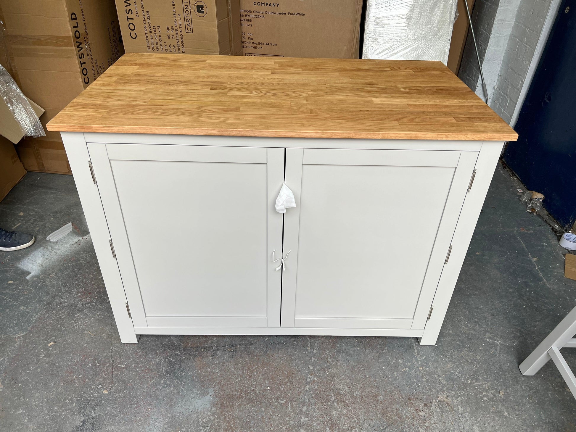 Portobello Grey Breakfast Bar Island with Stools. furniture delivered