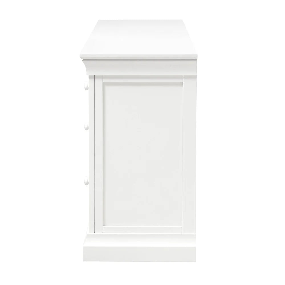 Chantilly Warm White Double Pedestal Dressing Table. furniture delivered