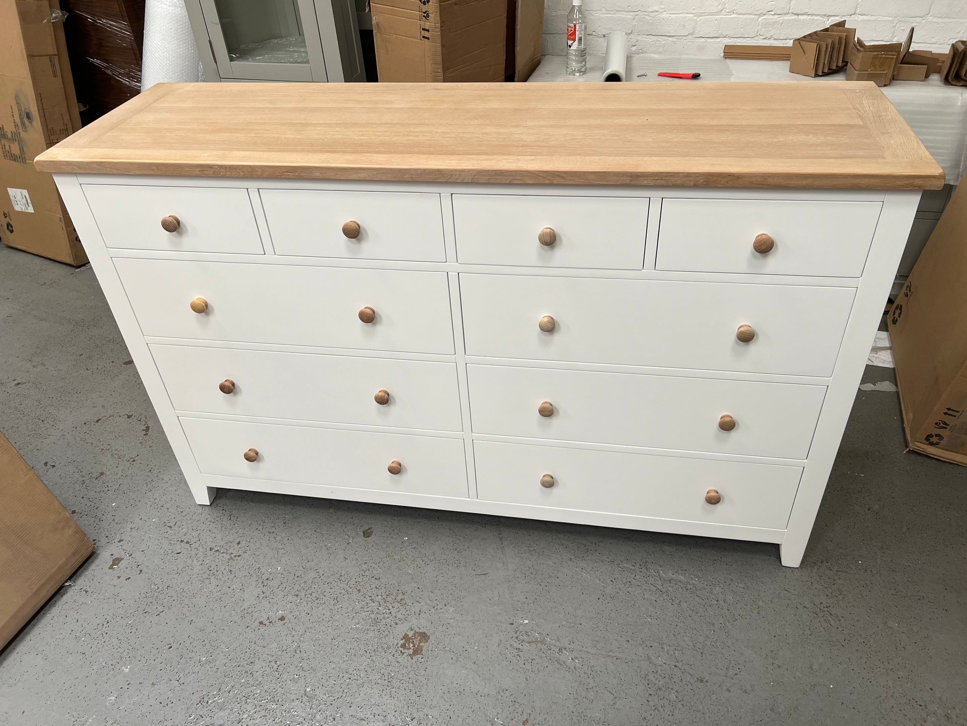 Chester Pure White 10 Drawer Chest furniture delivered