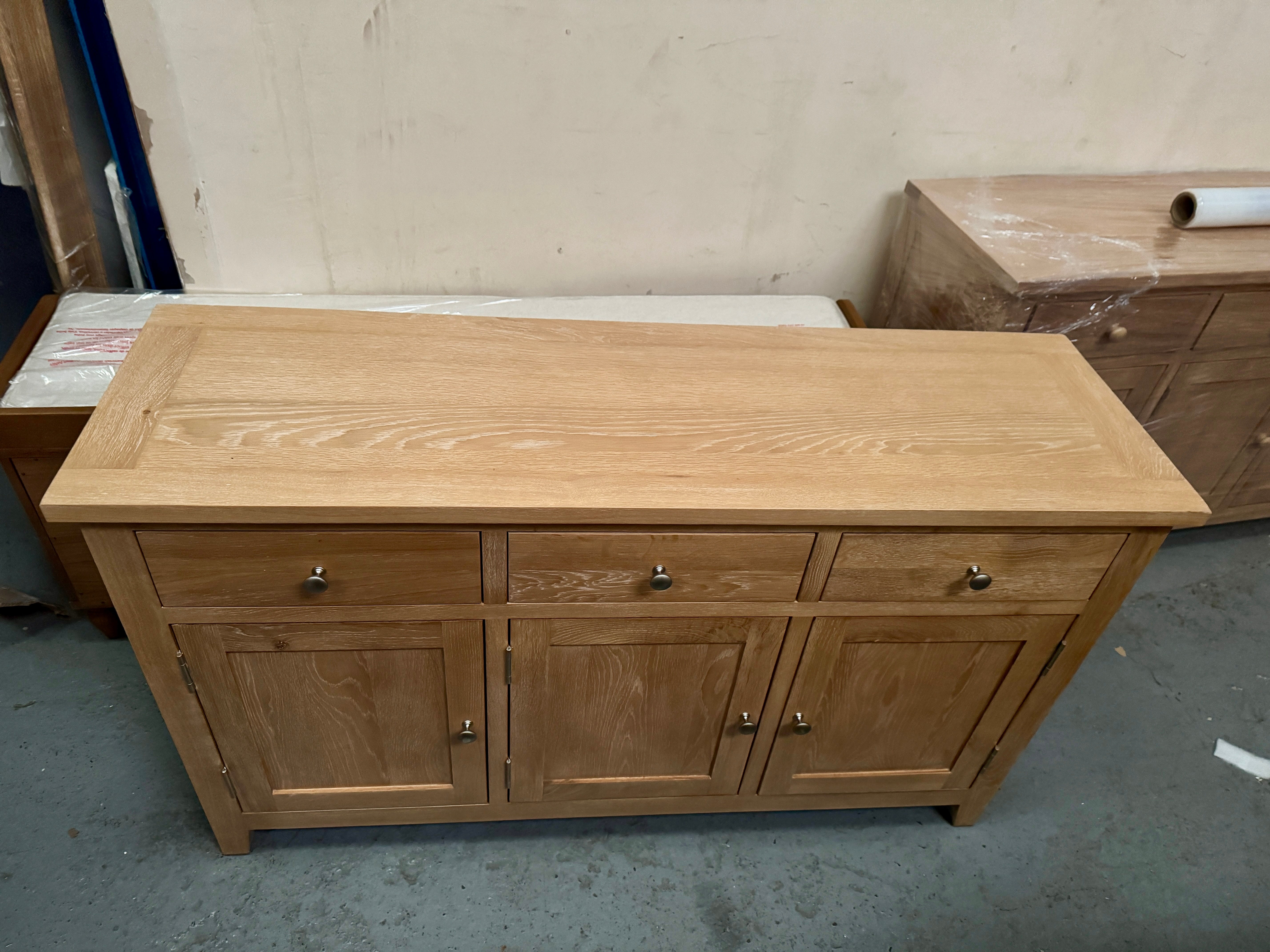 Inglesham Whitewash Oak Large Sideboard Quality Furniture Clearance Ltd