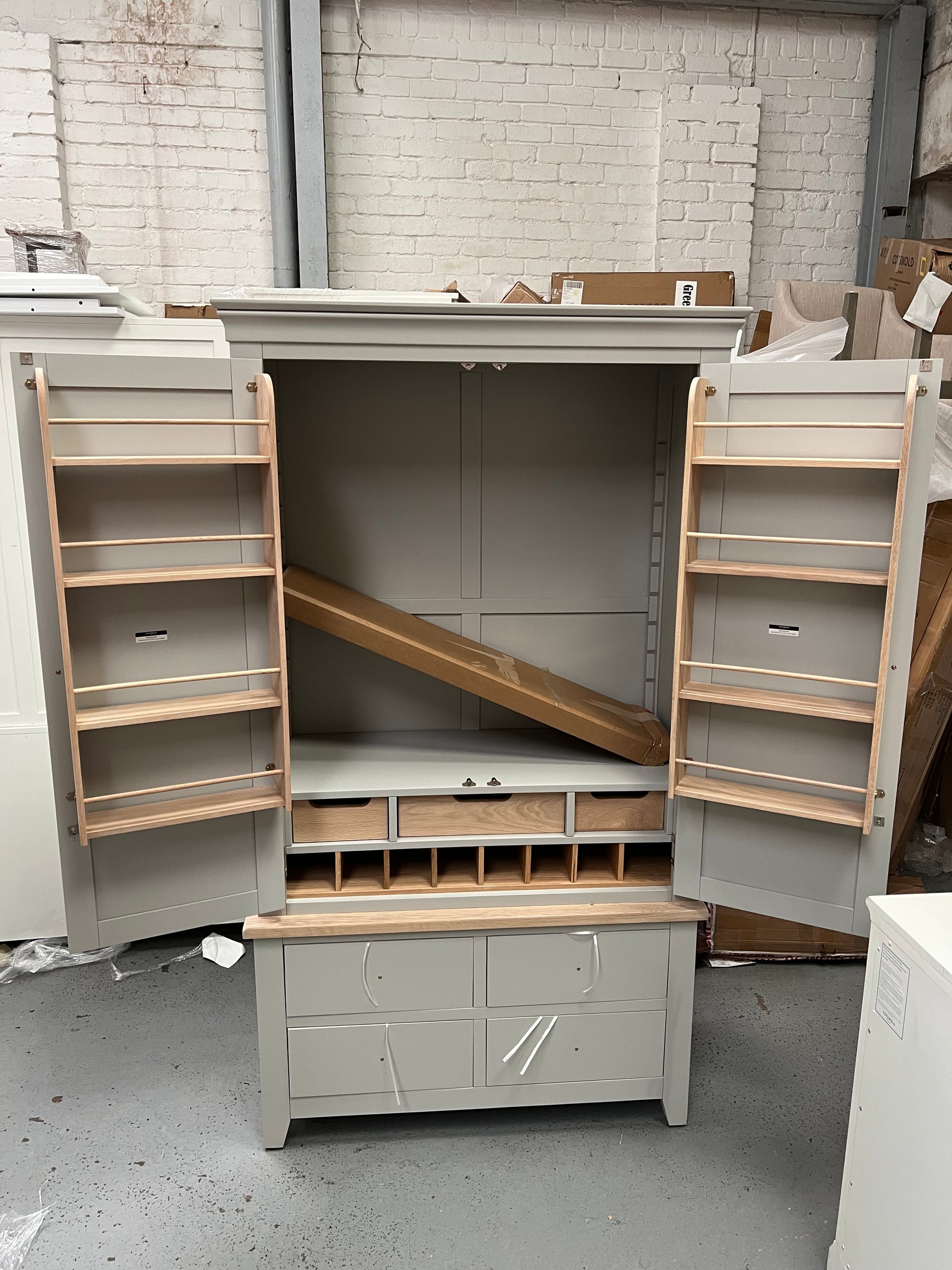Chester Dove Grey Double Larder furniture delivered