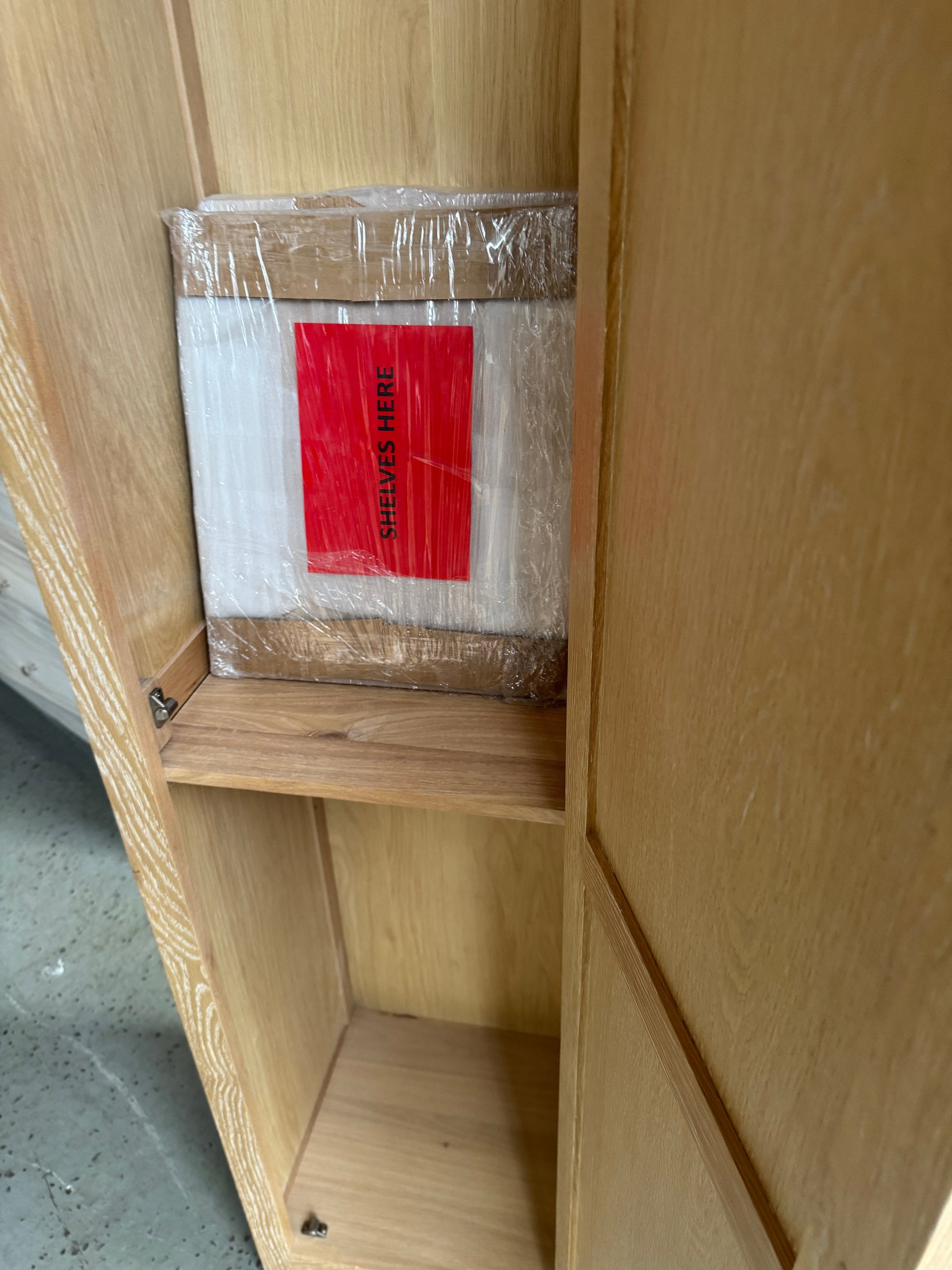 INGLESHAM WHITEWASH OAK Tall Shoe Cupboard Quality Furniture Clearance Ltd