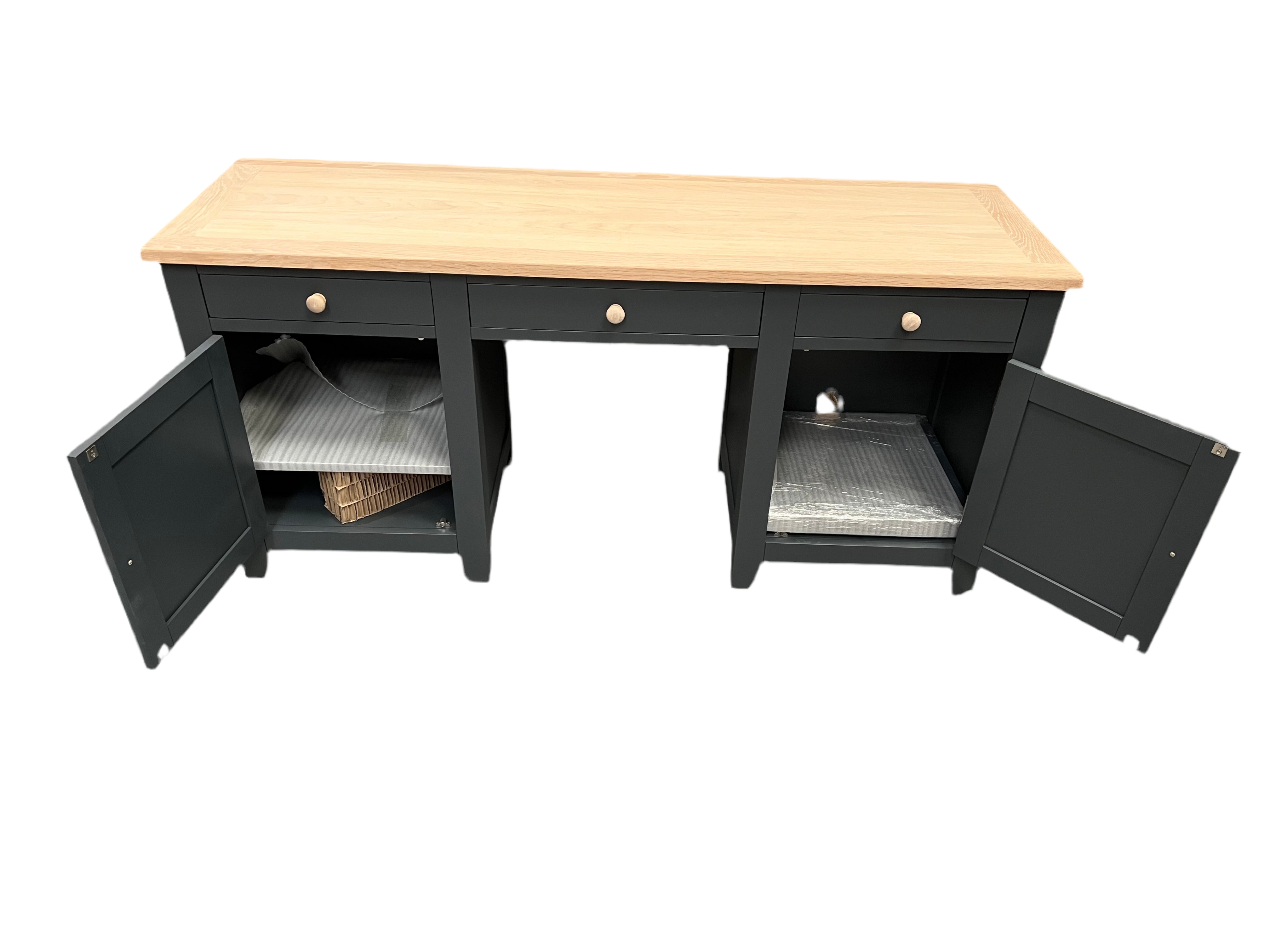 Chester Charcoal Double Pedestal Desk furniture delivered