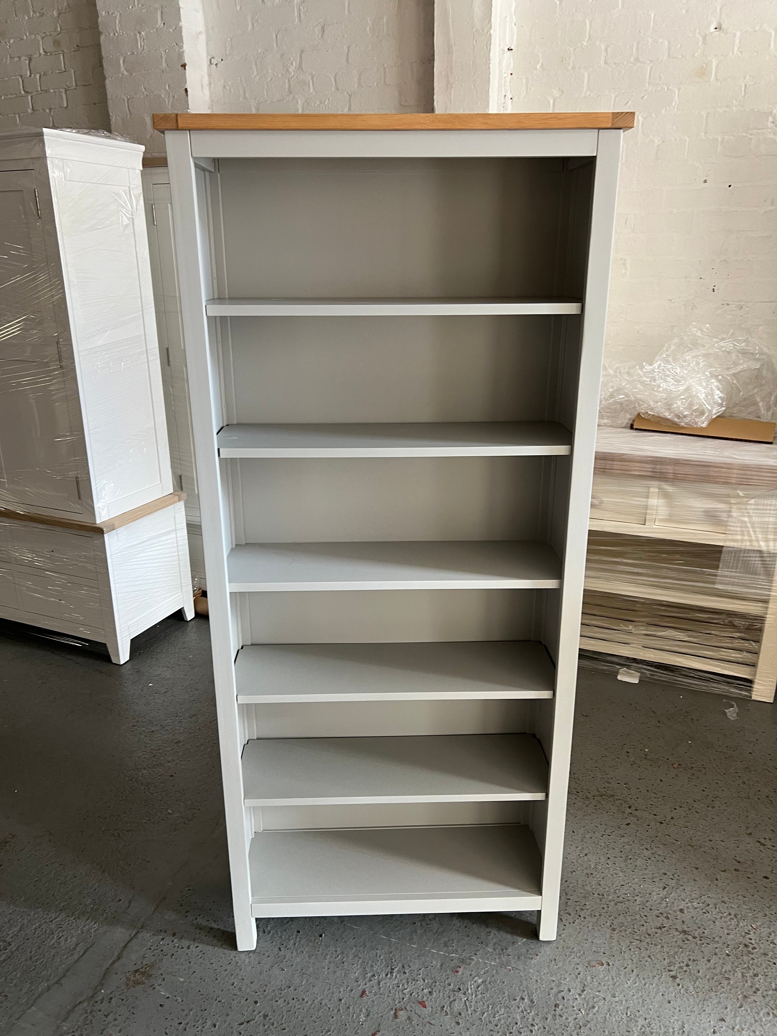 SIMPLY COTSWOLD PEBBLE GREY Large Bookcase Quality Furniture Clearance Ltd