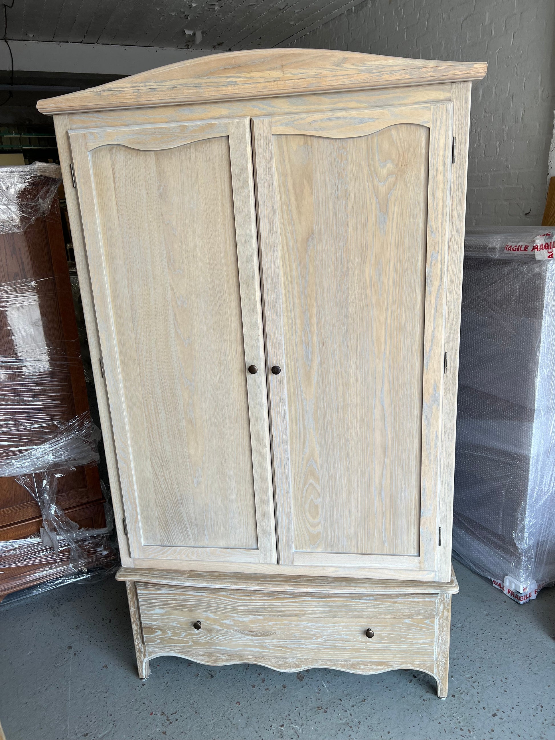 CAMILLE LIMEWASH OAK Double Wardrobe Quality Furniture Clearance Ltd