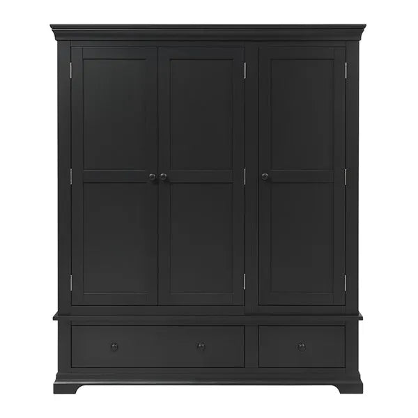 CHANTILLY DUSKY BLACK Triple Wardrobe Quality Furniture Clearance Ltd