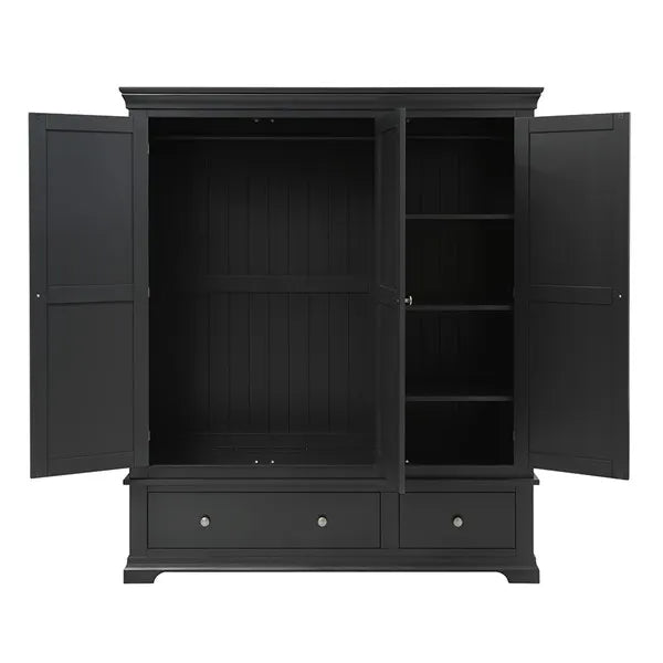CHANTILLY DUSKY BLACK Triple Wardrobe Quality Furniture Clearance Ltd