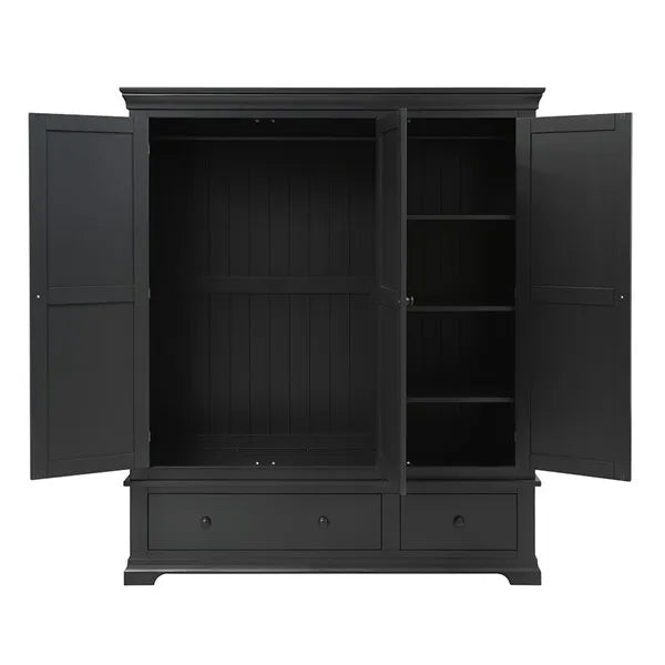 CHANTILLY DUSKY BLACK Triple Wardrobe Quality Furniture Clearance Ltd