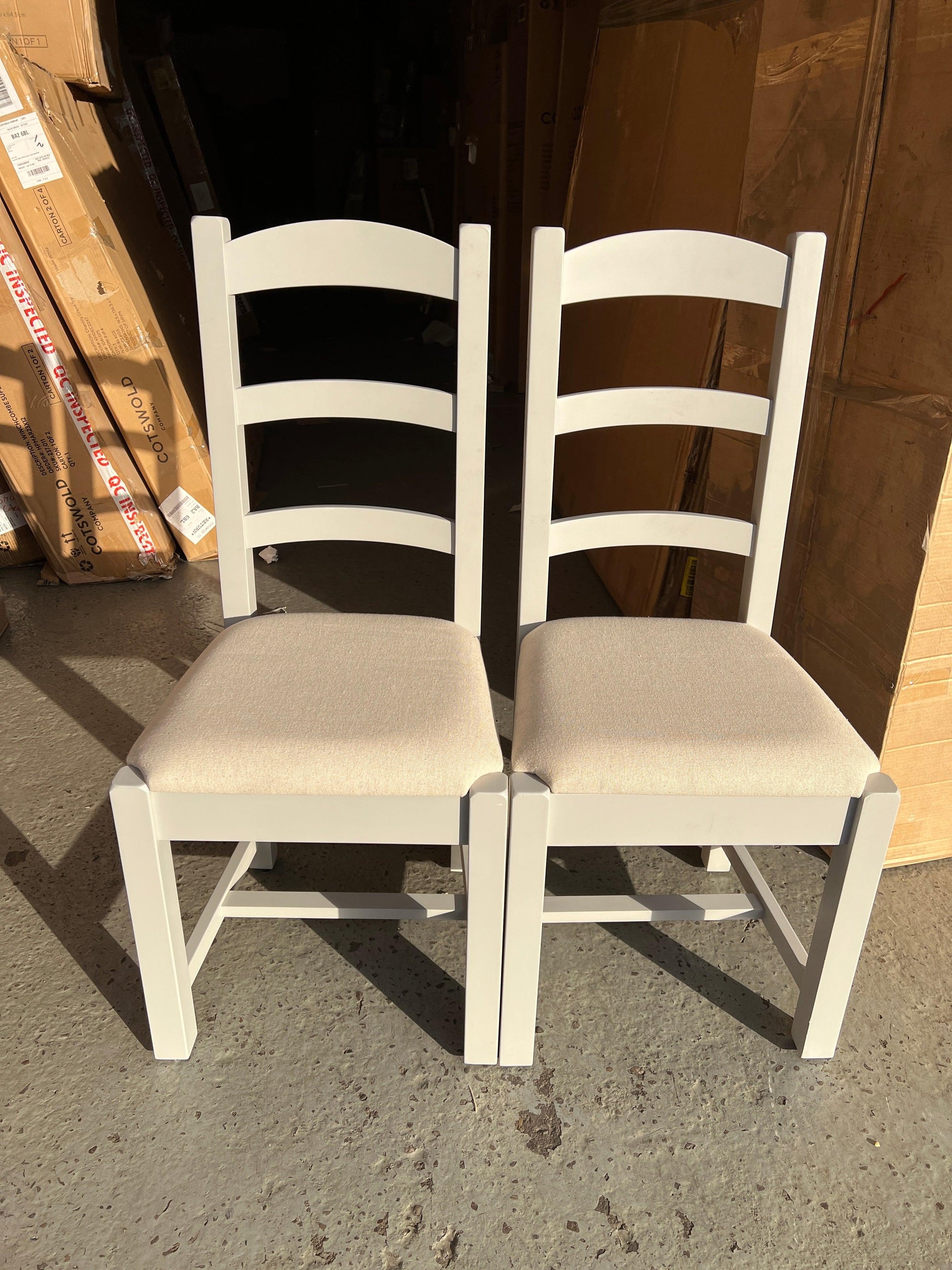 4 x CHESTER DOVE GREY
Ladderback Dining Chairs Quality Furniture Clearance Ltd