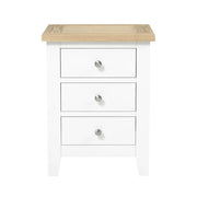 Set of 2 x CHESTER PURE WHITE
3 Drawer Bedside Tables Quality Furniture Clearance Ltd