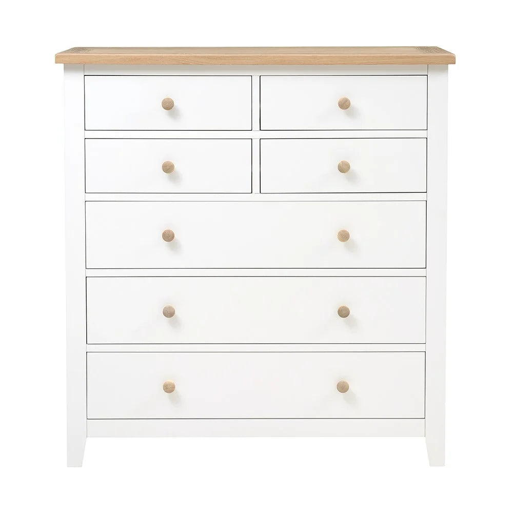 Chester Pure White 7 Drawer Chest Quality Furniture Clearance Ltd