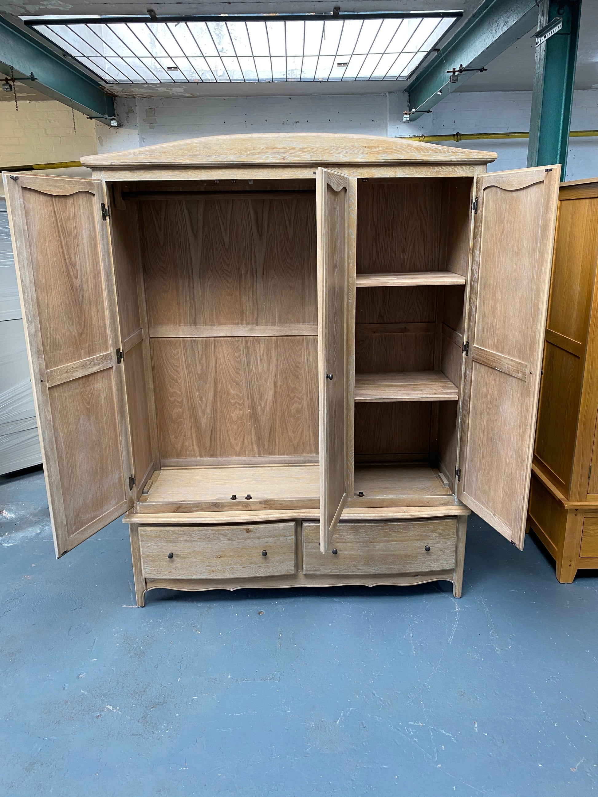 Camille Limewash Oak Triple Wardrobe furniture delivered