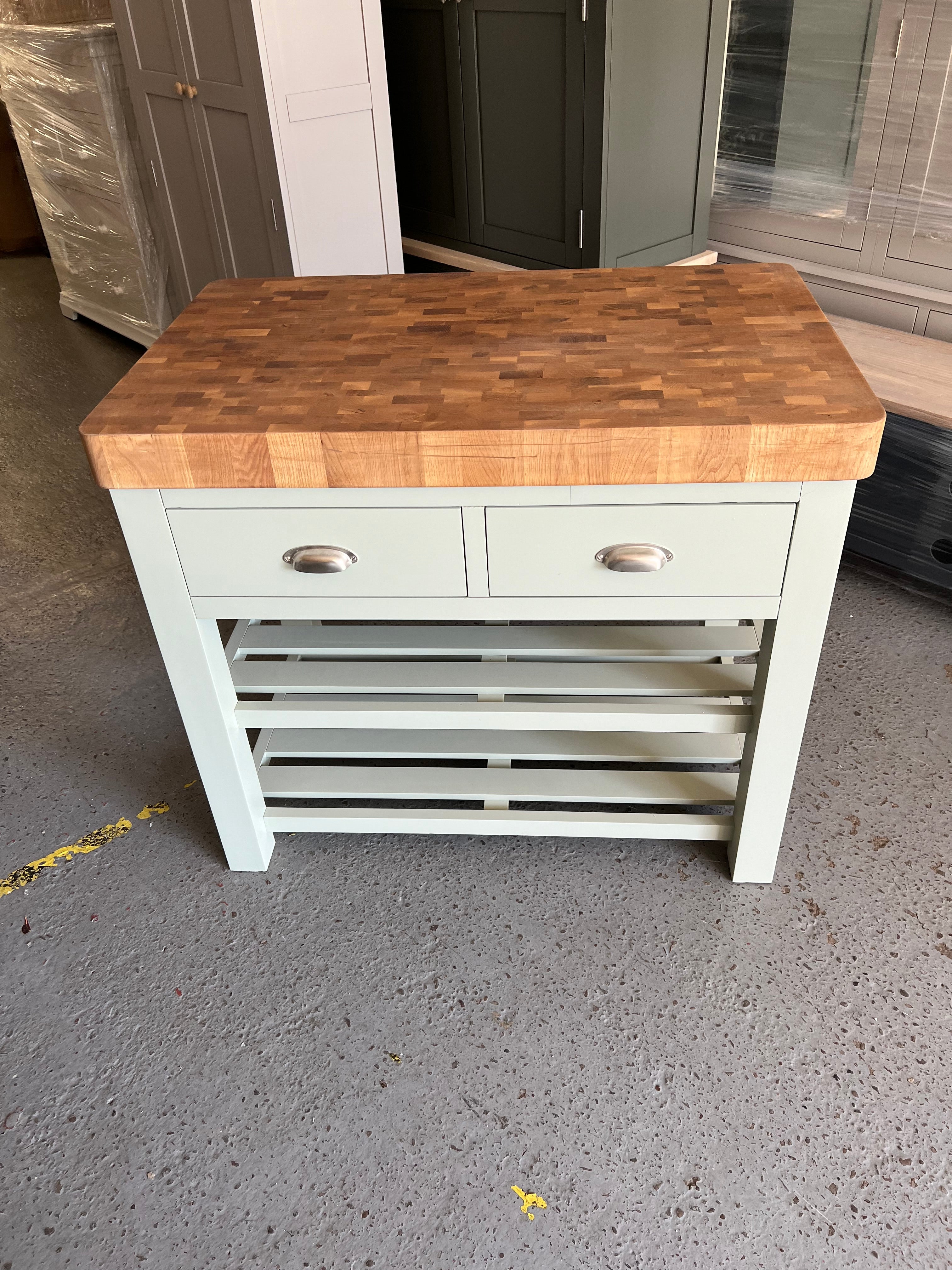 Sussex Sage Green Kitchen Island Quality Furniture Clearance Ltd