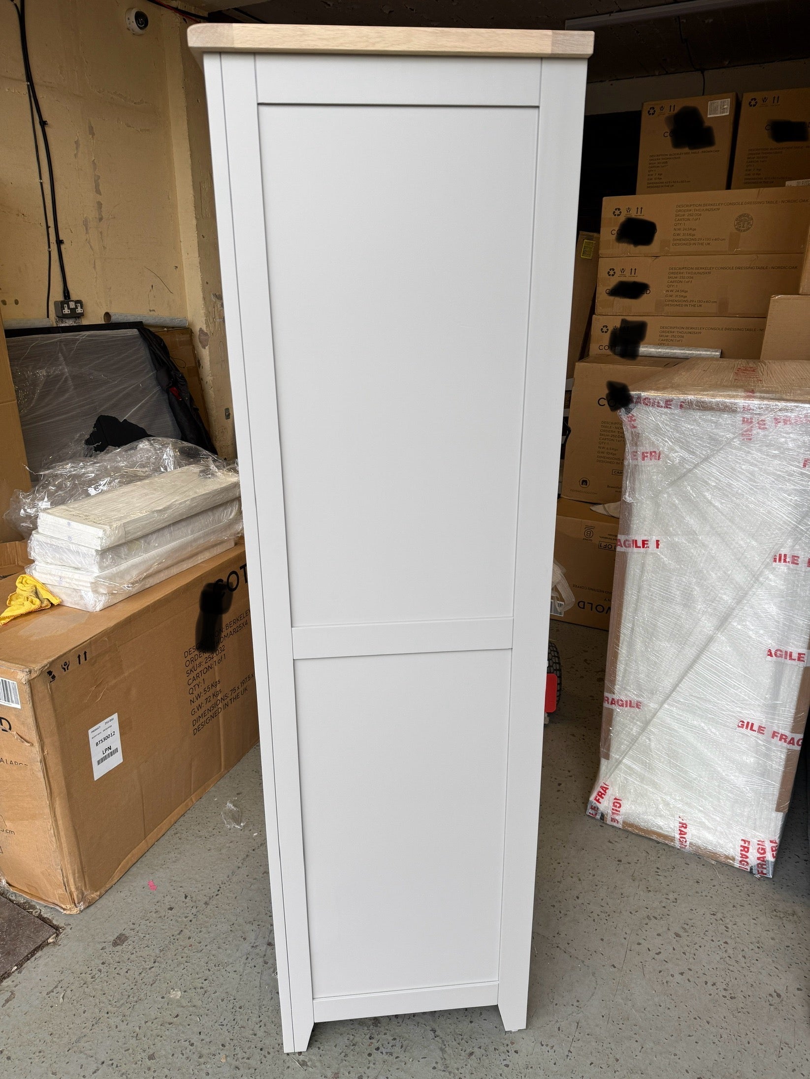 Chester Dove Grey Narrow Larder Quality Furniture Clearance Ltd