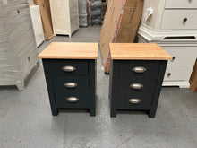Load image into Gallery viewer, set of 2 GLOUCESTER Charcoal 3 drawer bedside chest Quality Furniture Clearance Ltd
