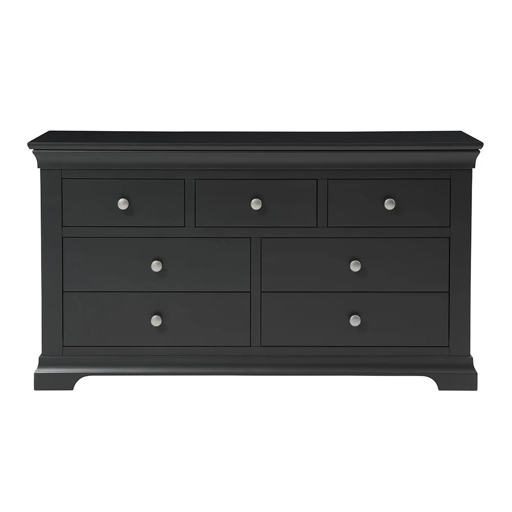 CHANTILLY DUSKY BLACK
7 Drawer Wide Chest Quality Furniture Clearance Ltd