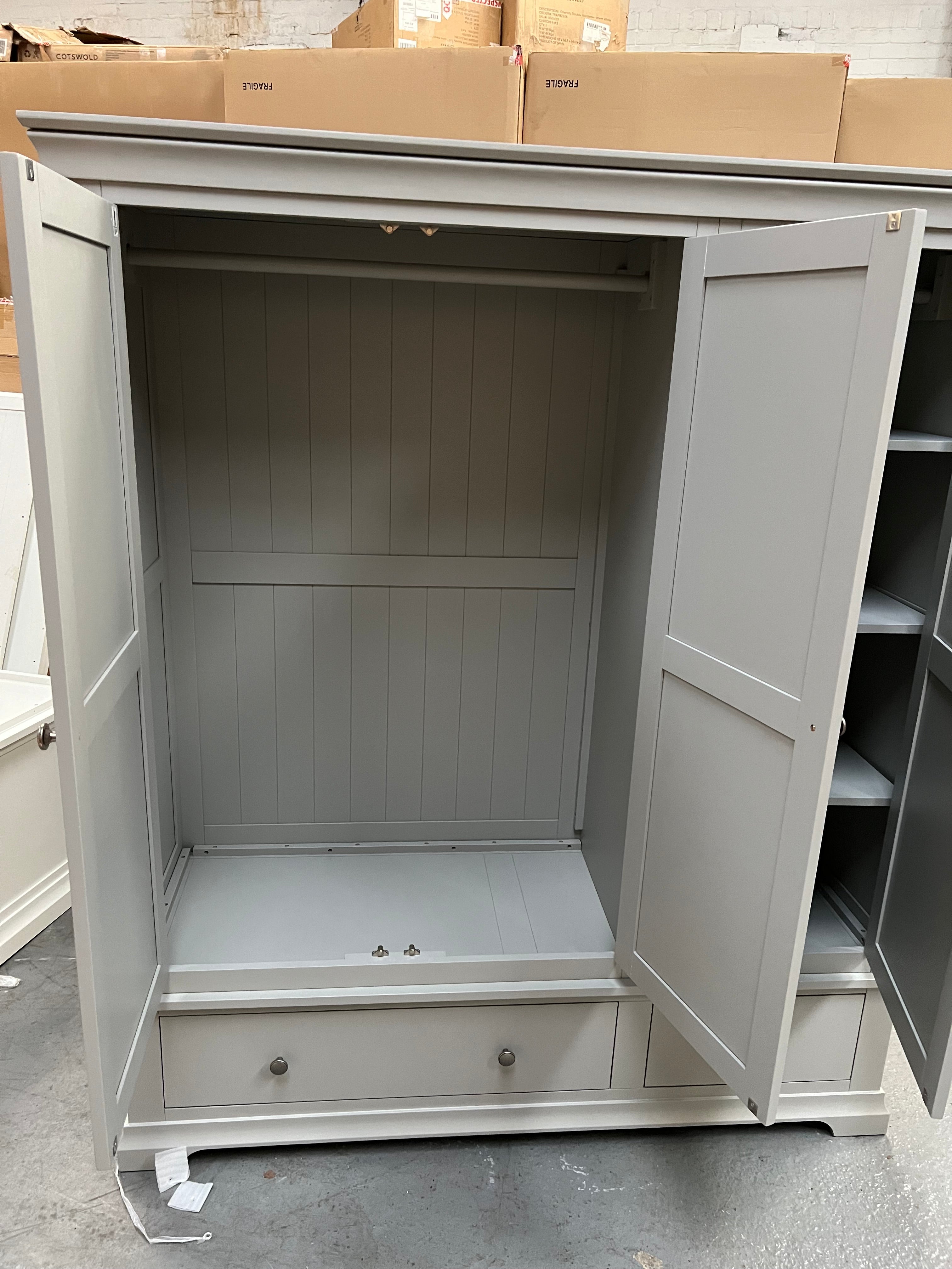 Chantilly Pebble Grey Triple Wardrobe furniture delivered