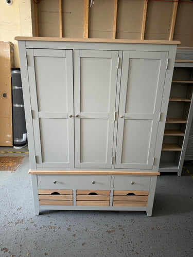 Chester Dove Grey Triple Larder Quality Furniture Clearance Ltd