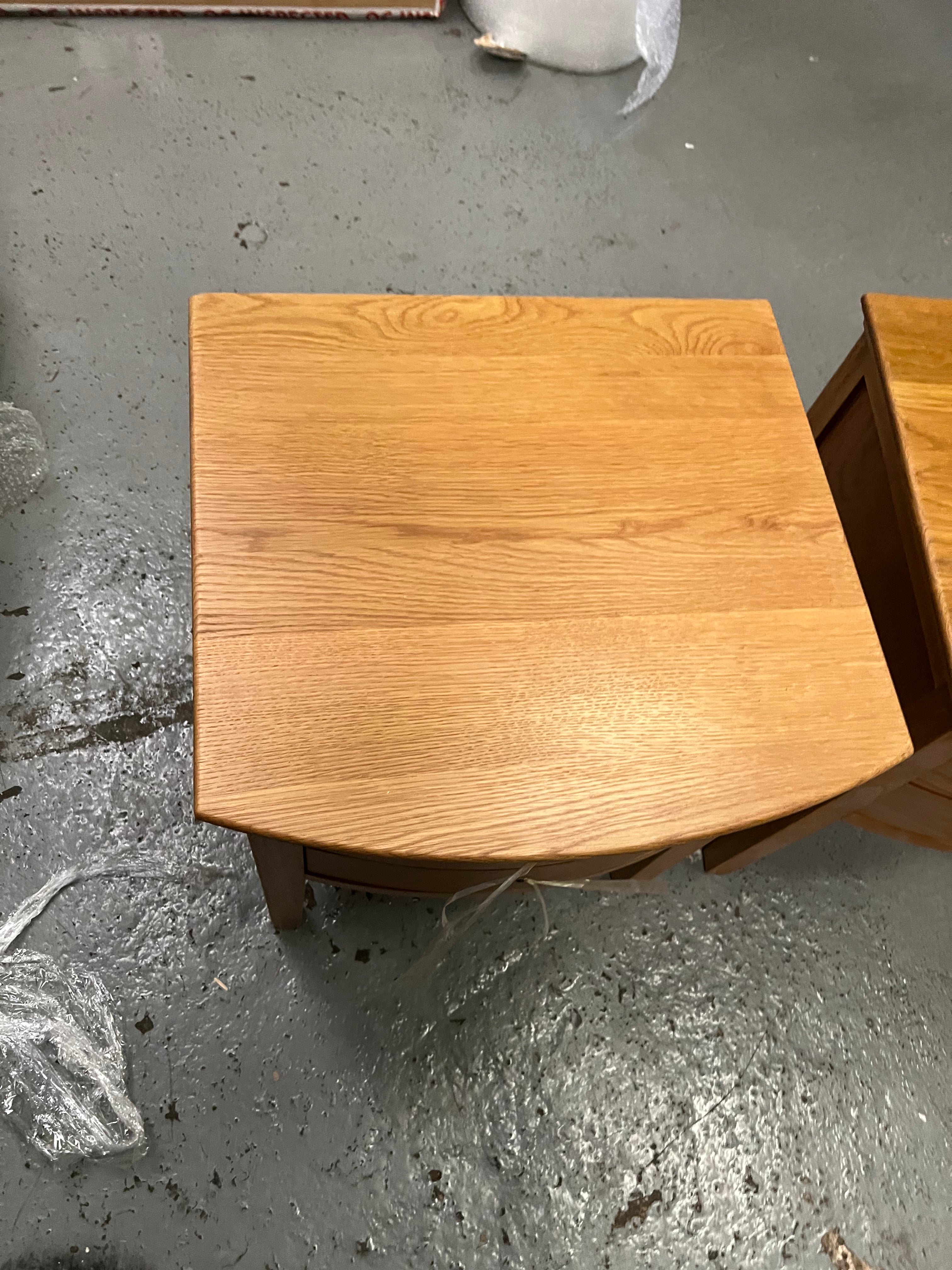 Set of 2 Winchcombe Oiled Oak 2 Drawer Bedside Table - Quality Furniture Clearance Ltd