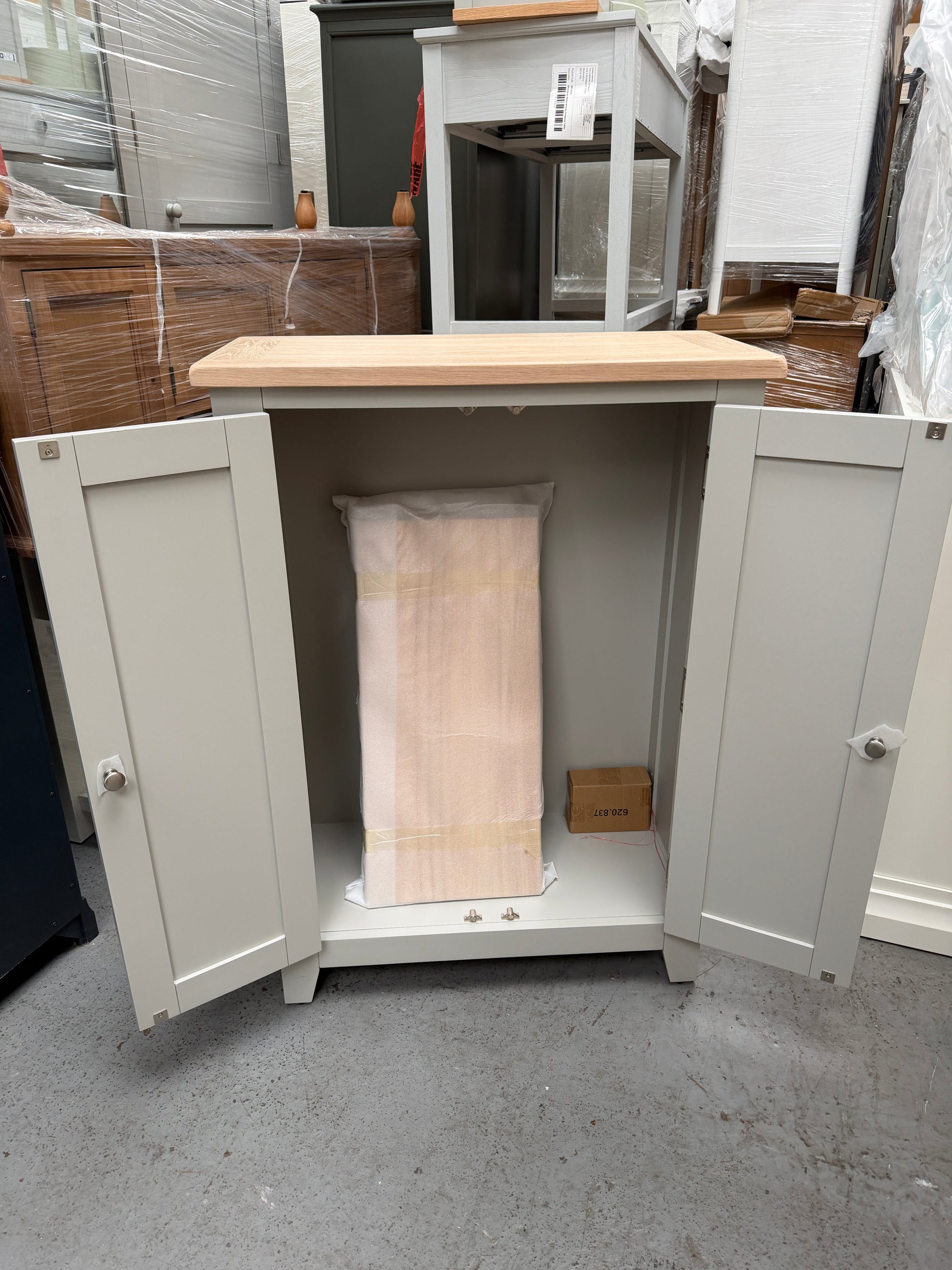Chester Dove Grey Large Shoe Cupboard furniture delivered