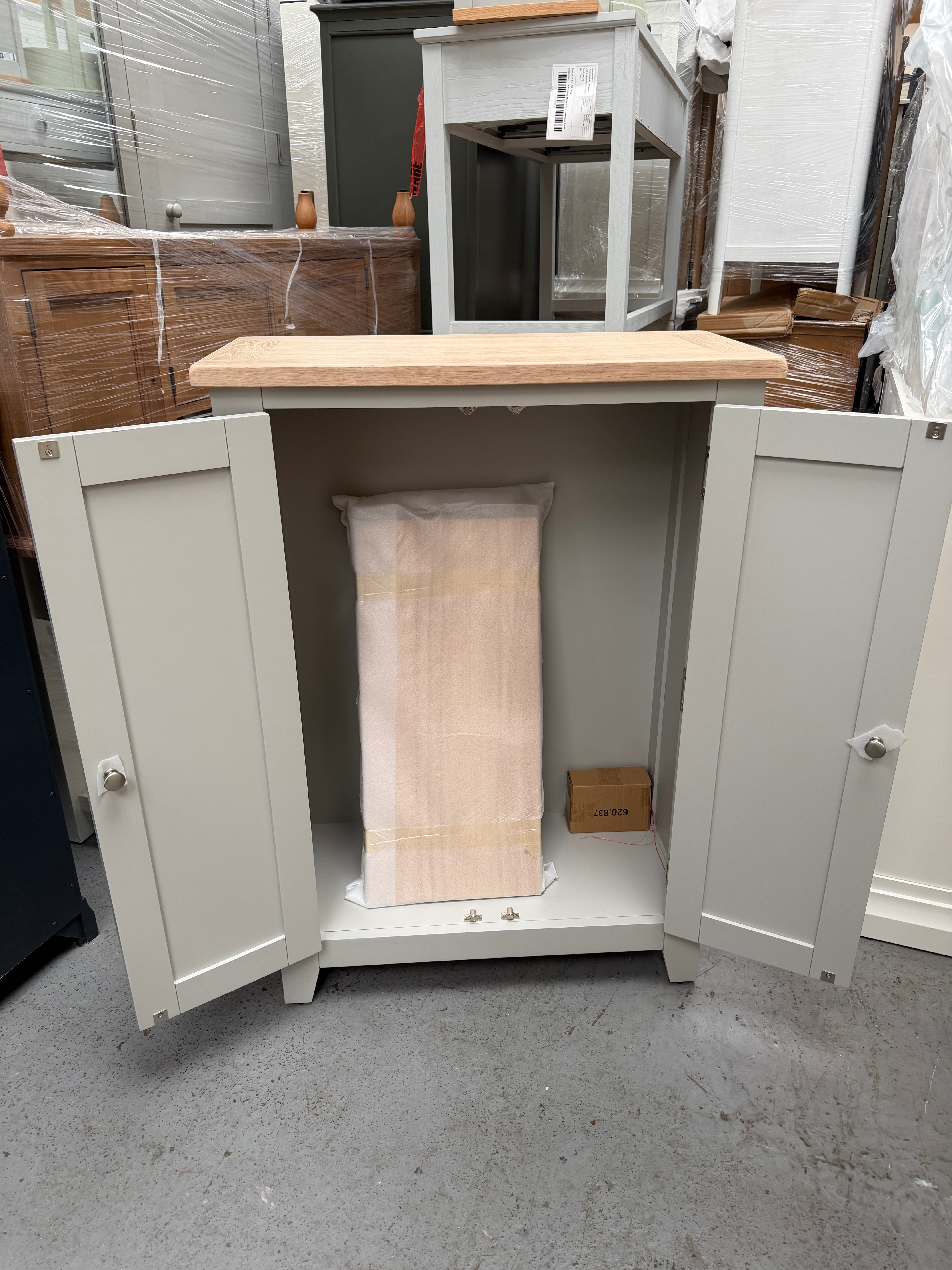 Chester Dove Grey Large Shoe Cupboard furniture delivered