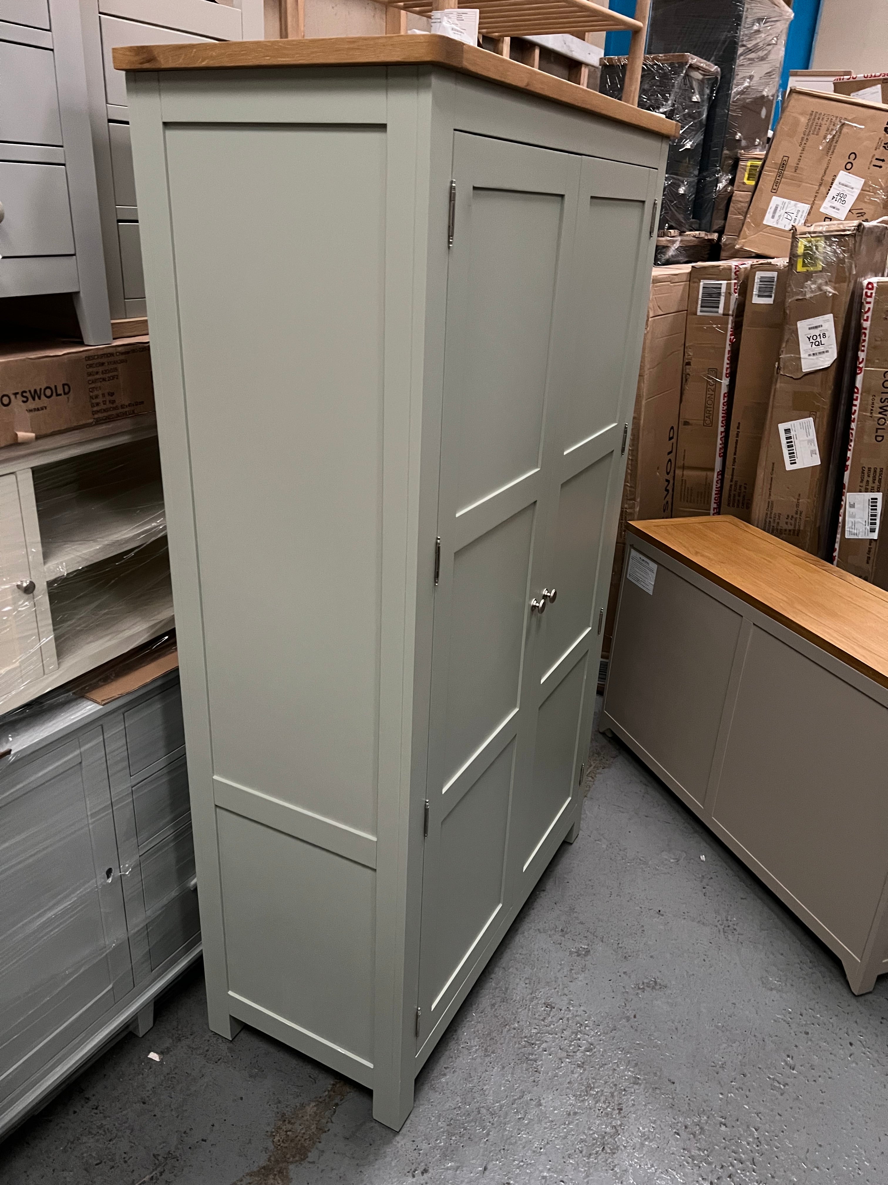 Sussex Sage Green Double Larder Quality Furniture Clearance Ltd