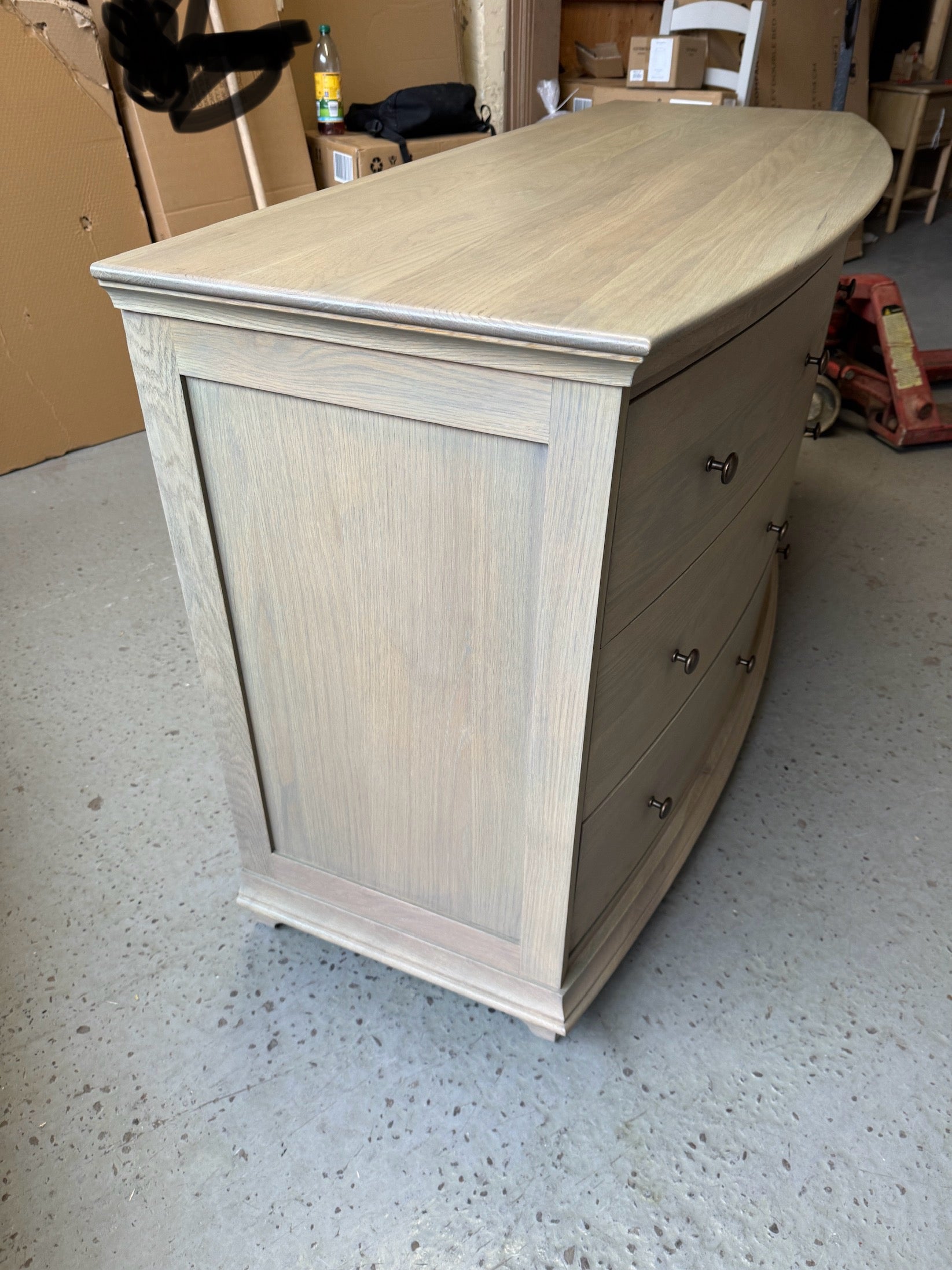 Winchcome Smoked Oak Low and Wide 6 Drawer Chest Quality Furniture Clearance Ltd