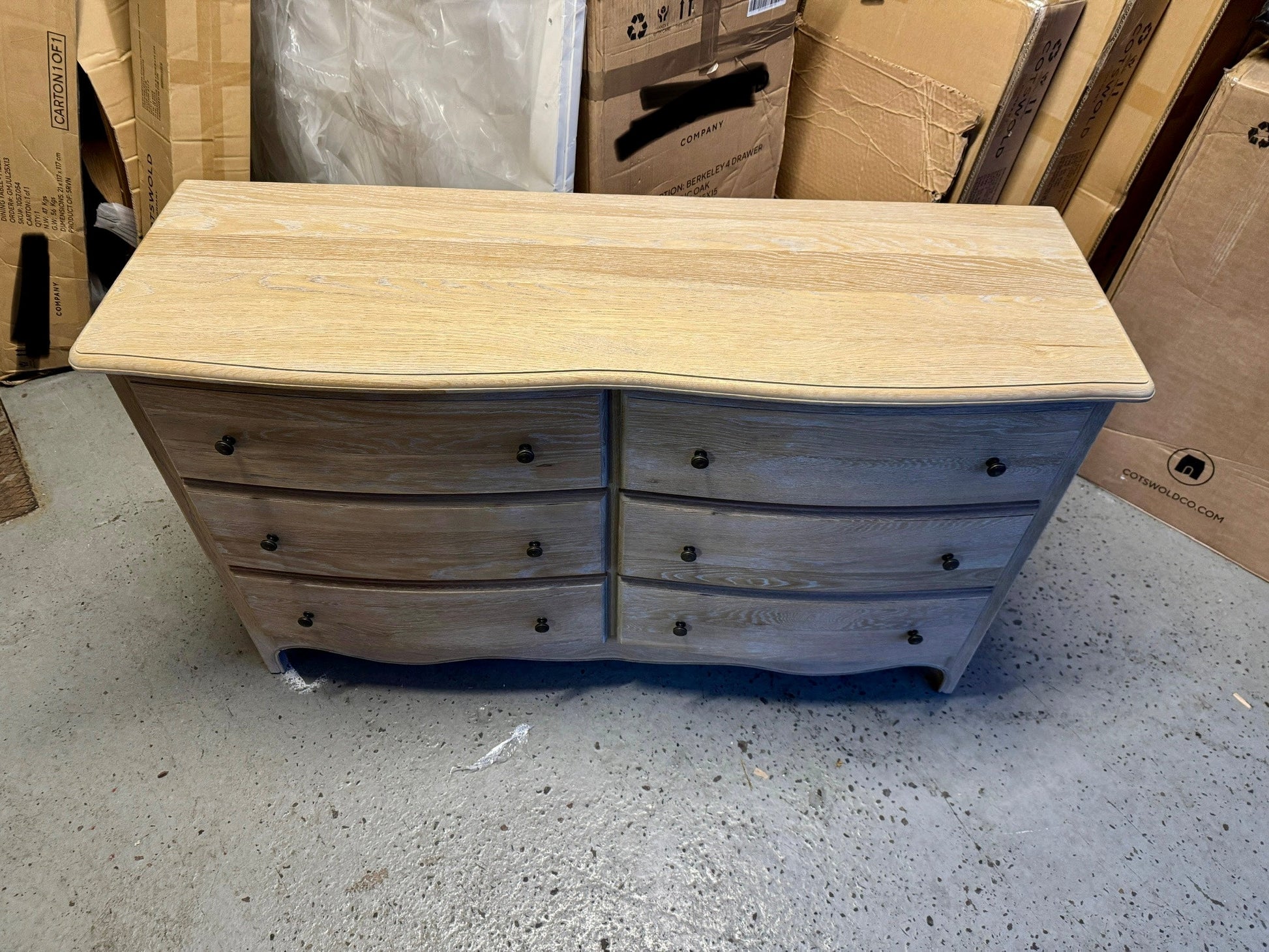 Camille Limewash Oak 6 Drawer Chest Quality Furniture Clearance Ltd