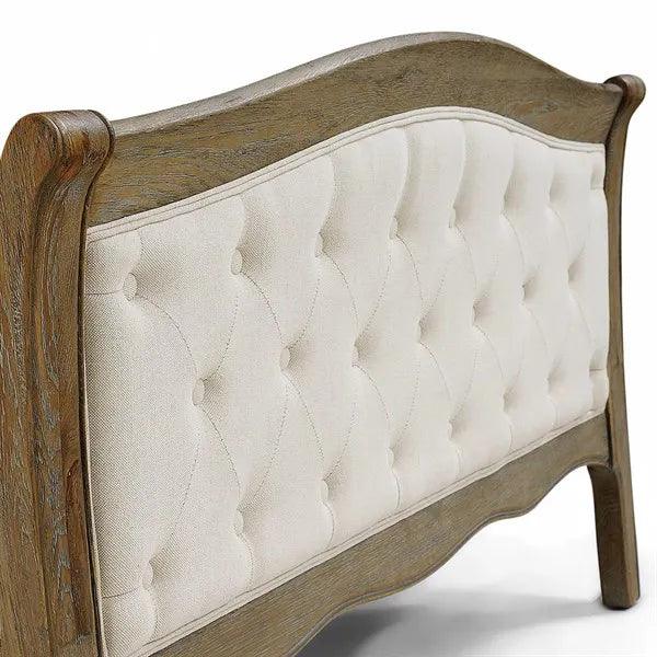 CAMILLE LIMEWASH OAK Buttoned 6ft Super King Bed Quality Furniture Clearance Ltd