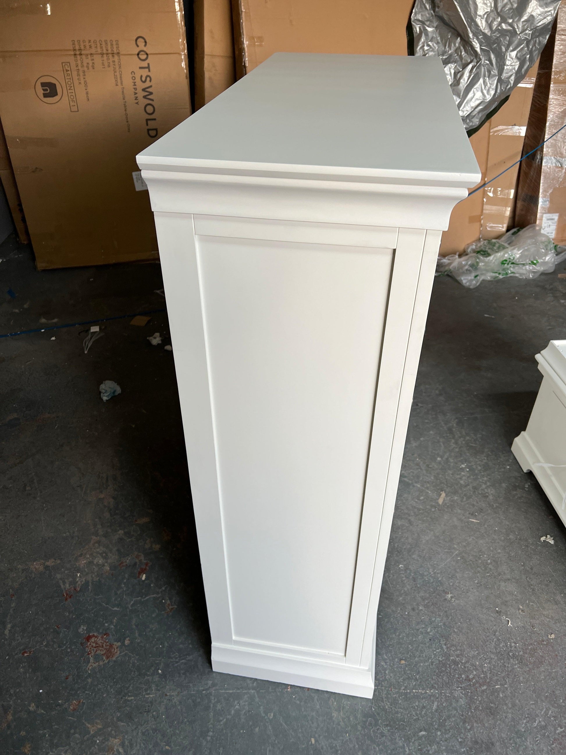 CHANTILLY WARM WHITE Tall 6 Drawer Chest Quality Furniture Clearance Ltd