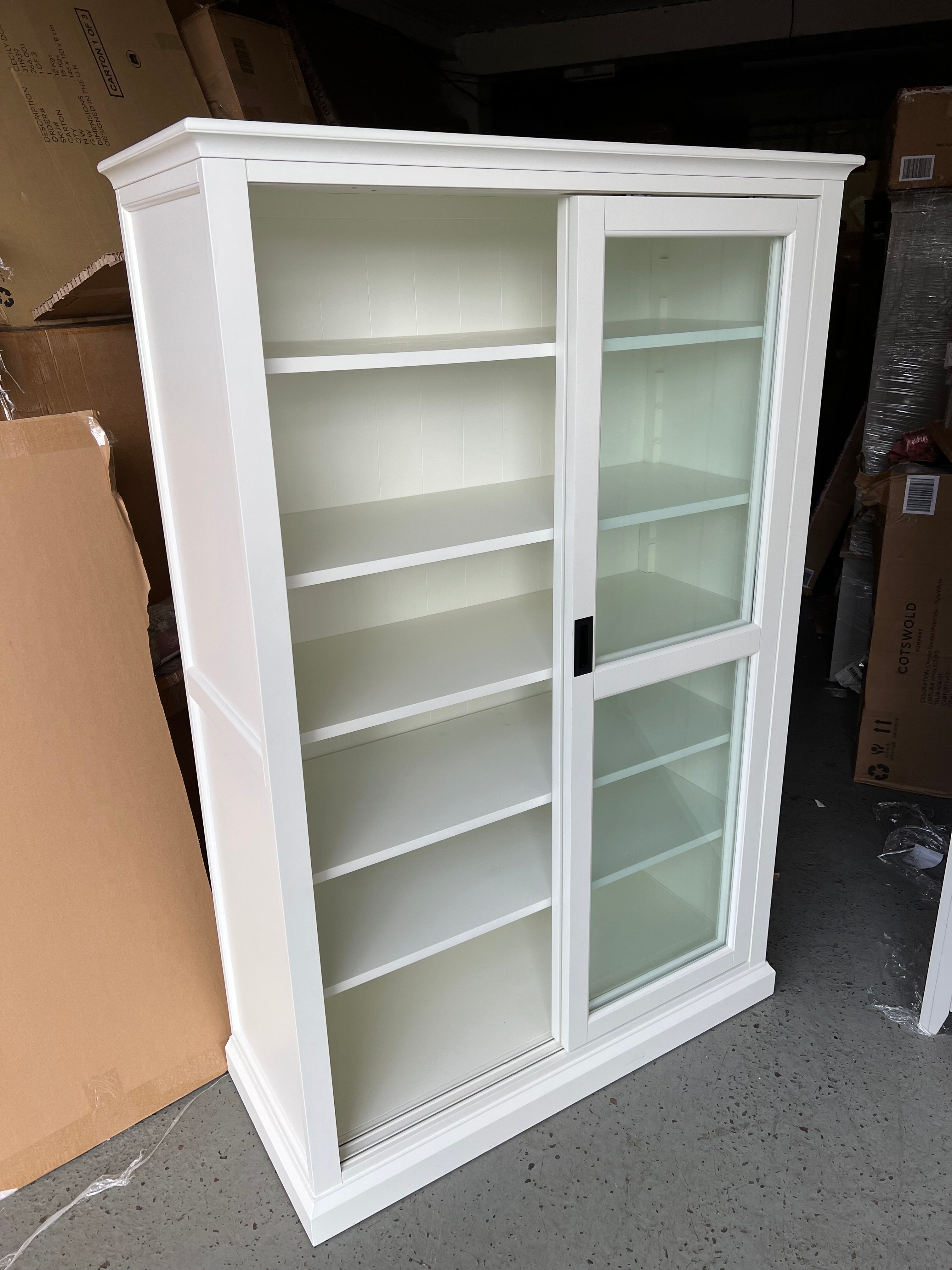 Stow Warm White Glazed Display Cabinet Quality Furniture Clearance Ltd