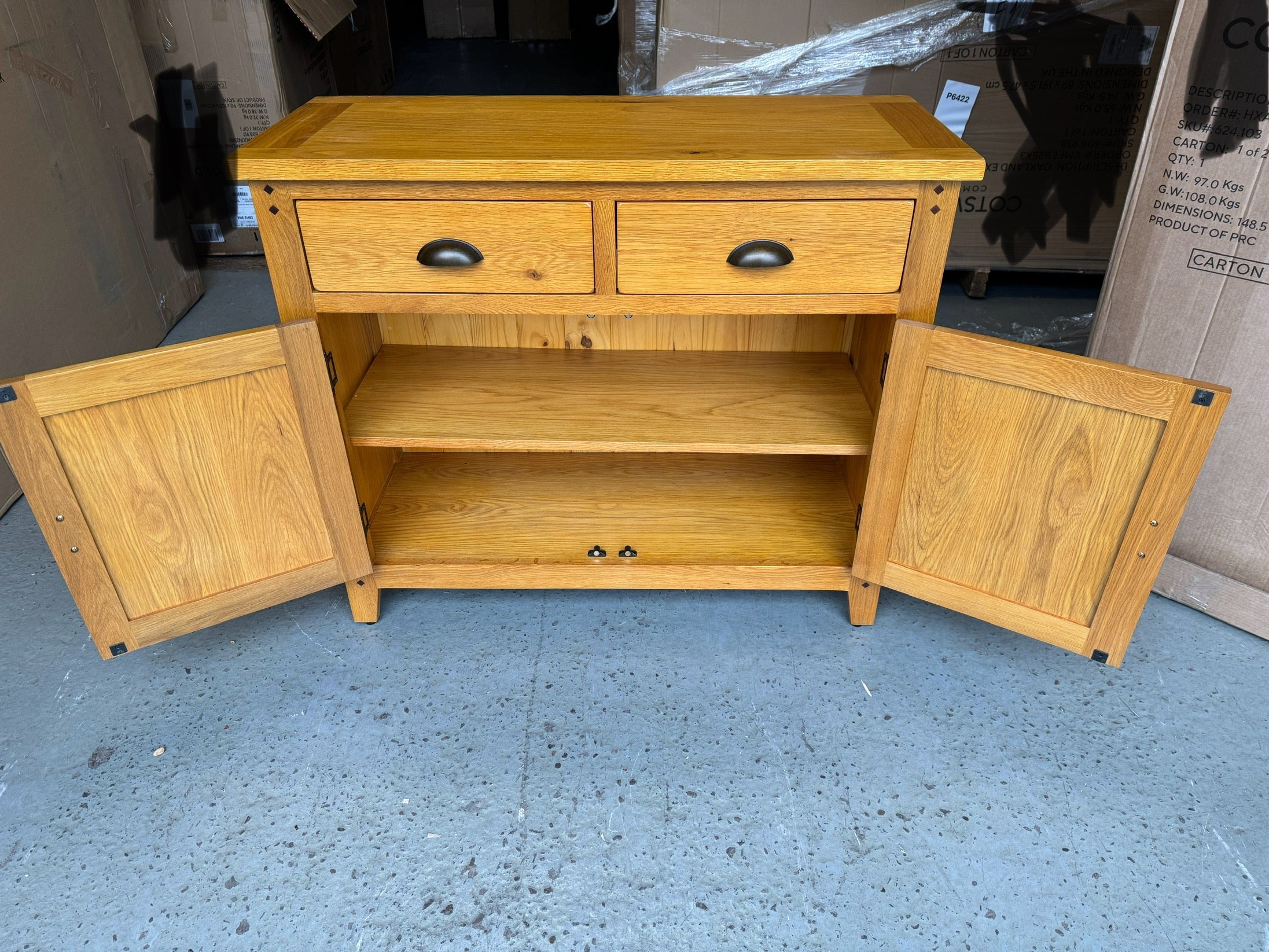 oakland rustic oak small sideboard Quality Furniture Clearance Ltd