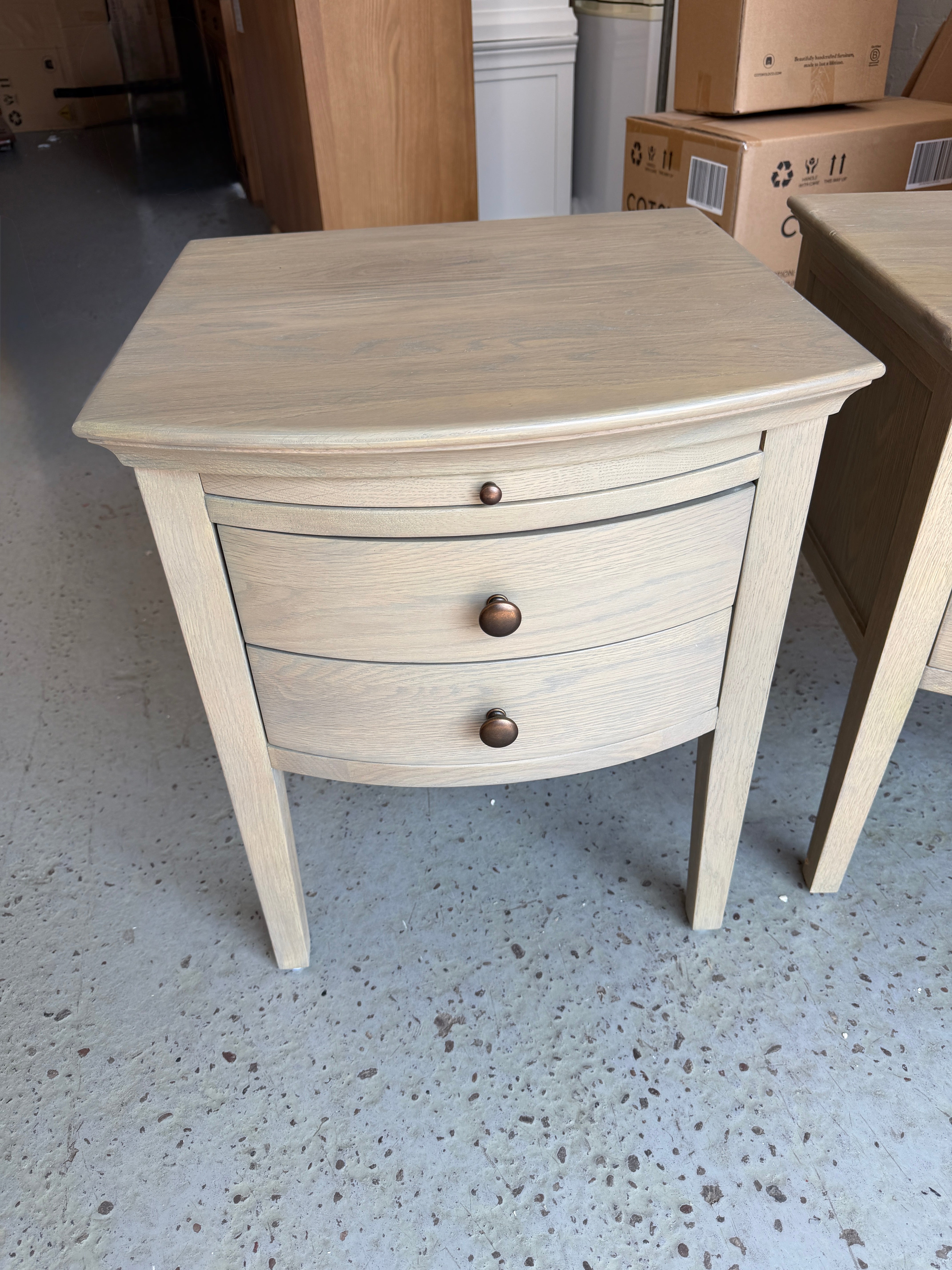Set of 2 WINCHCOMBE SMOKED OAK 2 Drawer Bedside Tables Quality Furniture Clearance Ltd