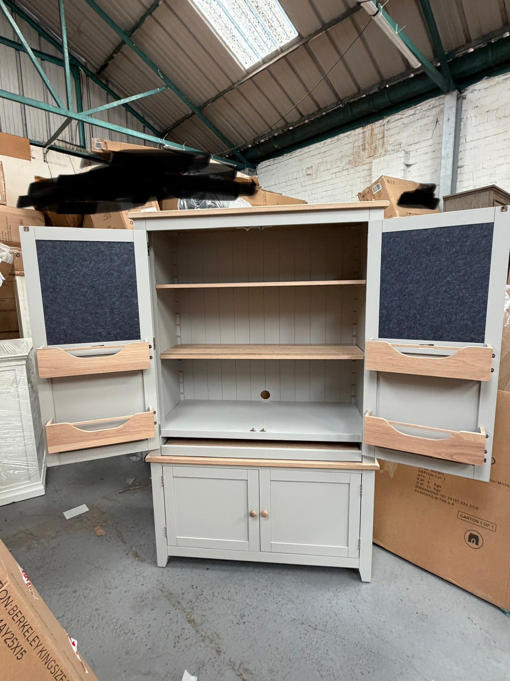 CHESTER DOVE GREY Hideaway Home Office Quality Furniture Clearance Ltd