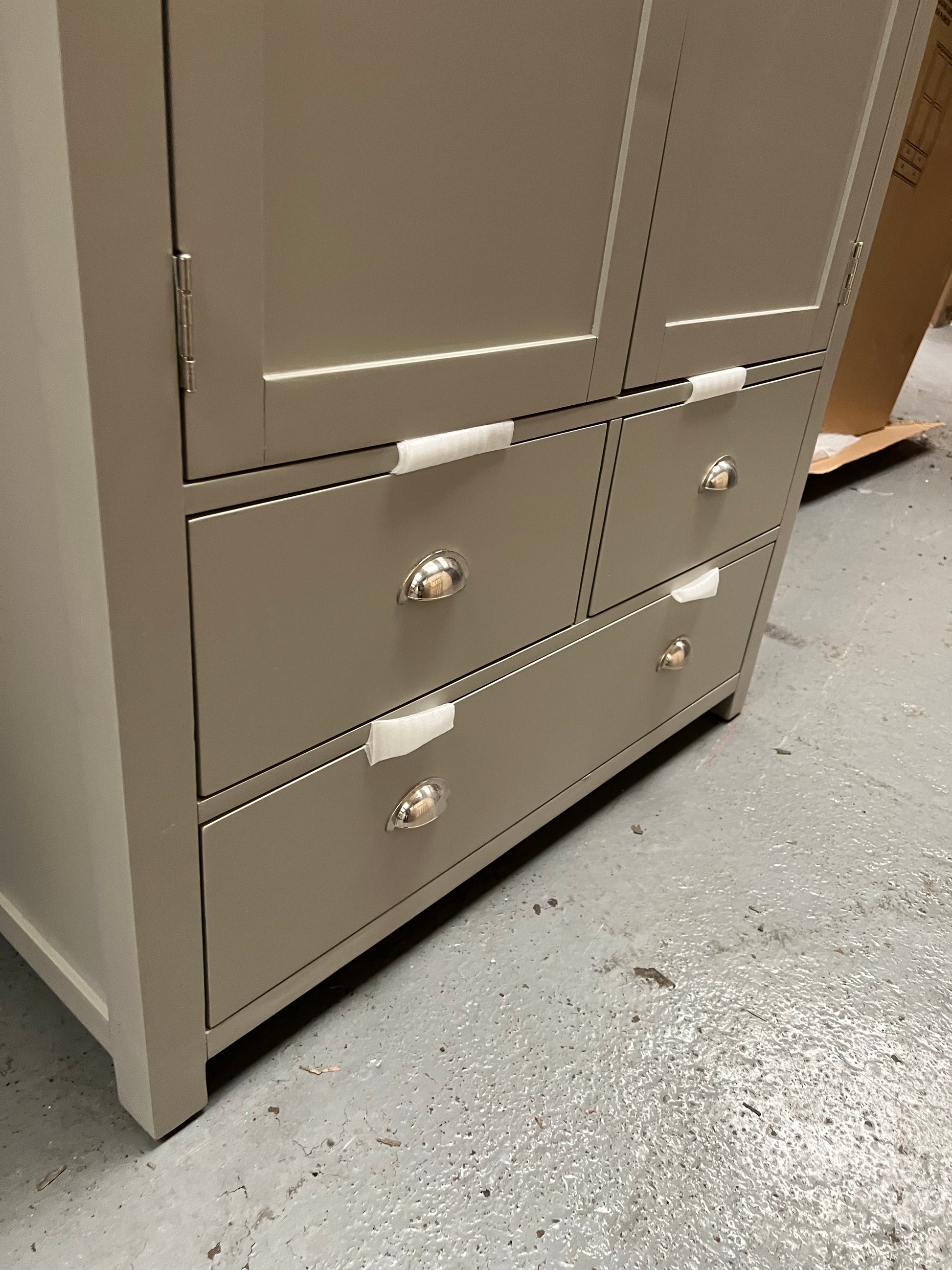 Hampshire ‘Country Life’ Double Larder - Grey Quality Furniture Clearance Ltd