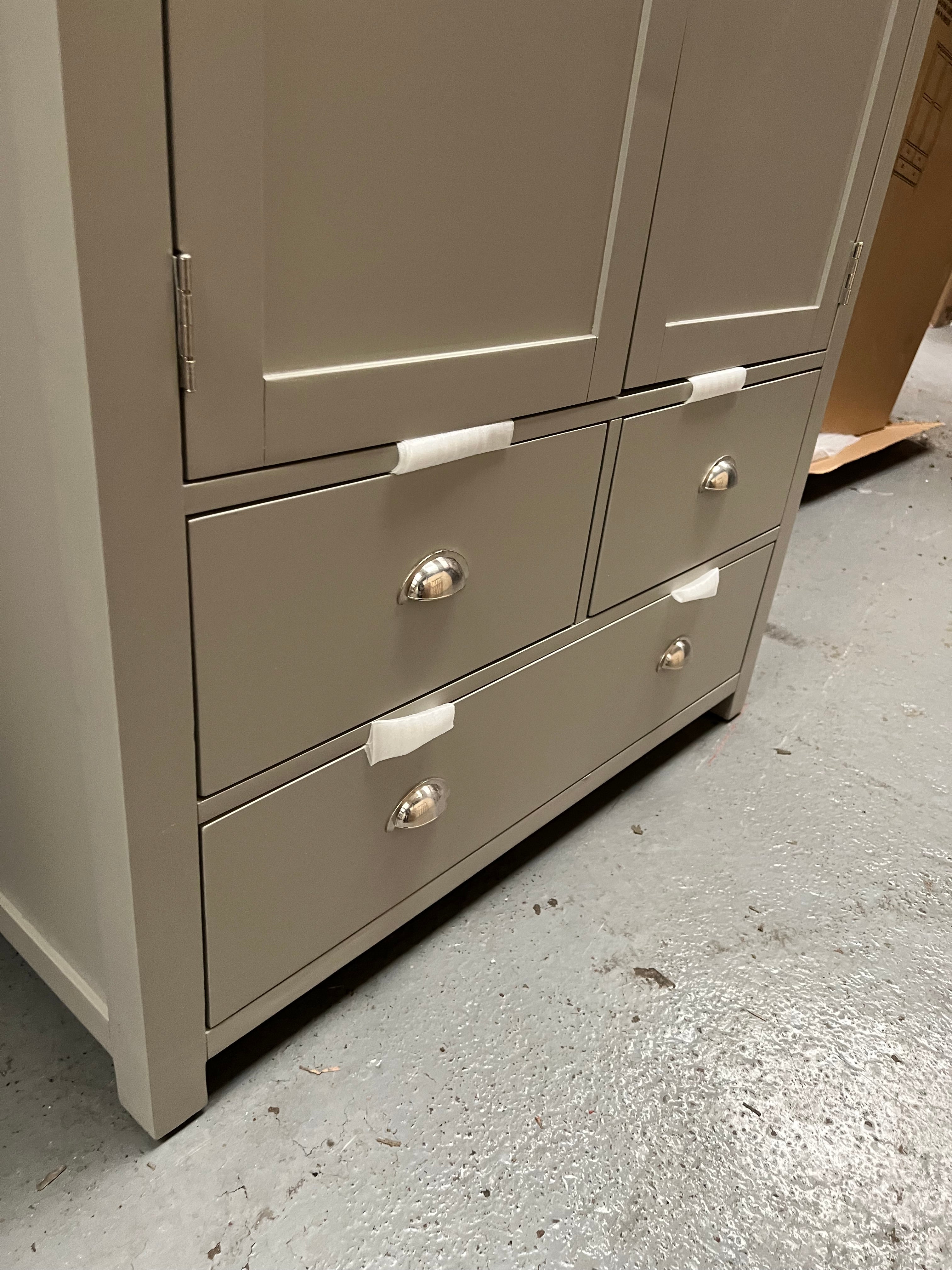 Hampshire ‘Country Life’ Double Larder - Grey Quality Furniture Clearance Ltd