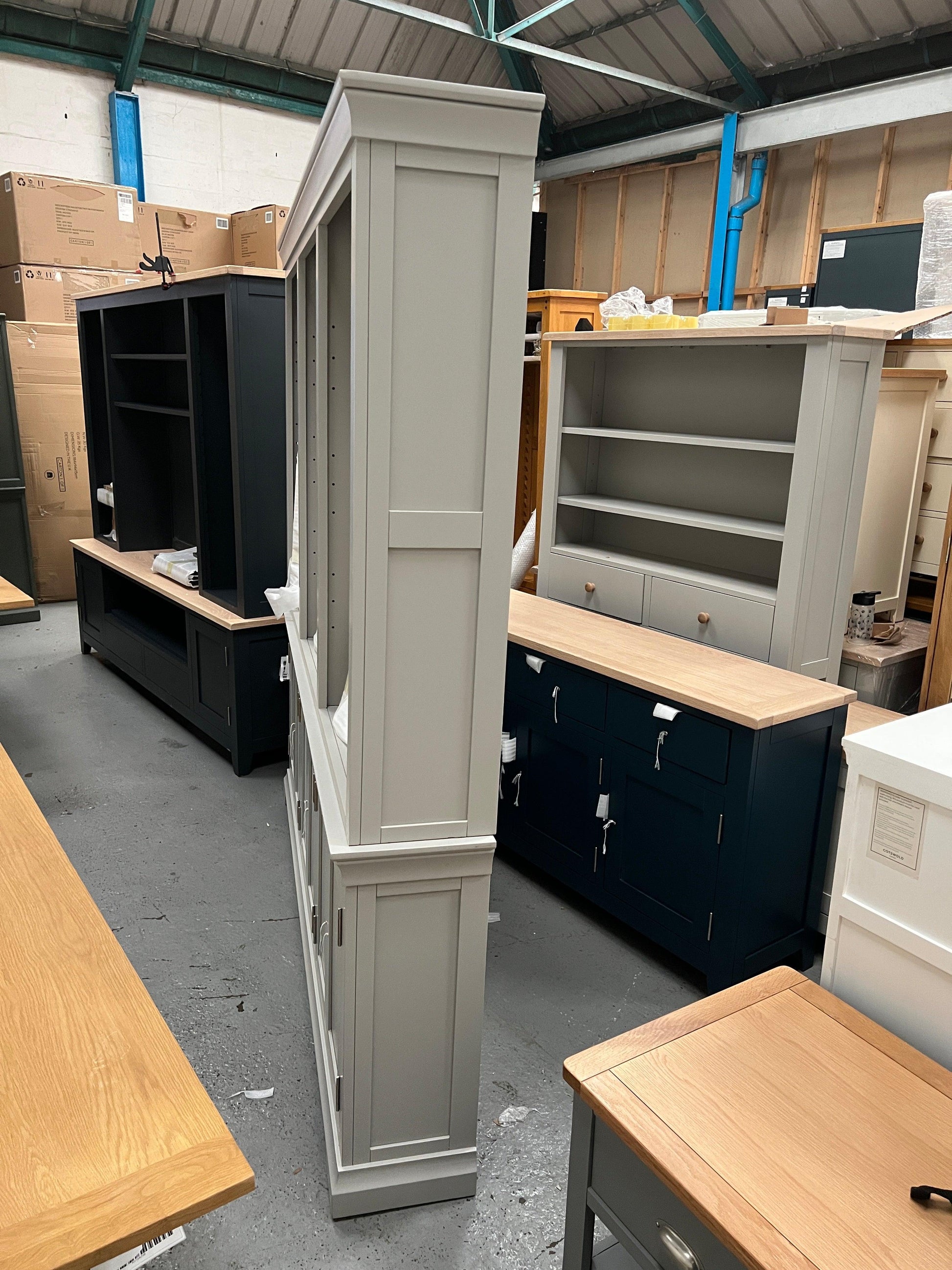 Chantilly Pebble Grey Grand Bookcase furniture delivered