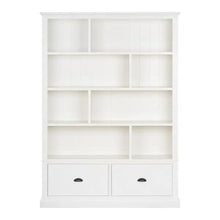 Load image into Gallery viewer, STOW WARM WHITE Large Bookcase with Drawers Quality Furniture Clearance Ltd
