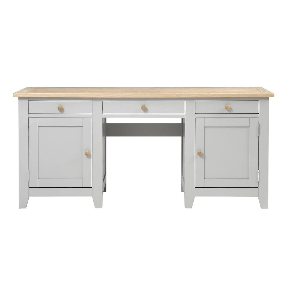 Chester Dove Grey Double Pedestal Desk furniture delivered