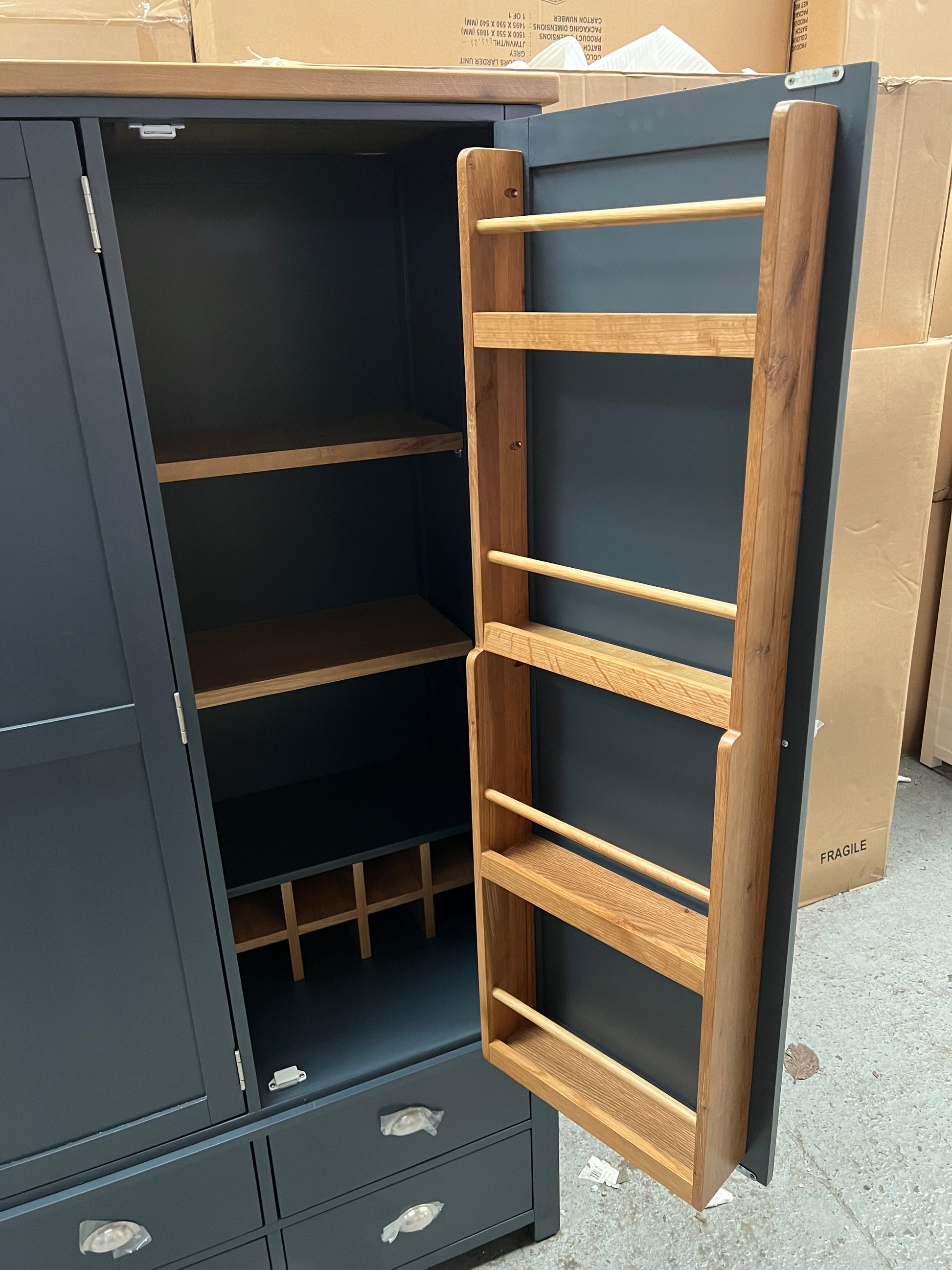 Hampshire ‘Country Life’ Triple Larder - Blue Quality Furniture Clearance Ltd