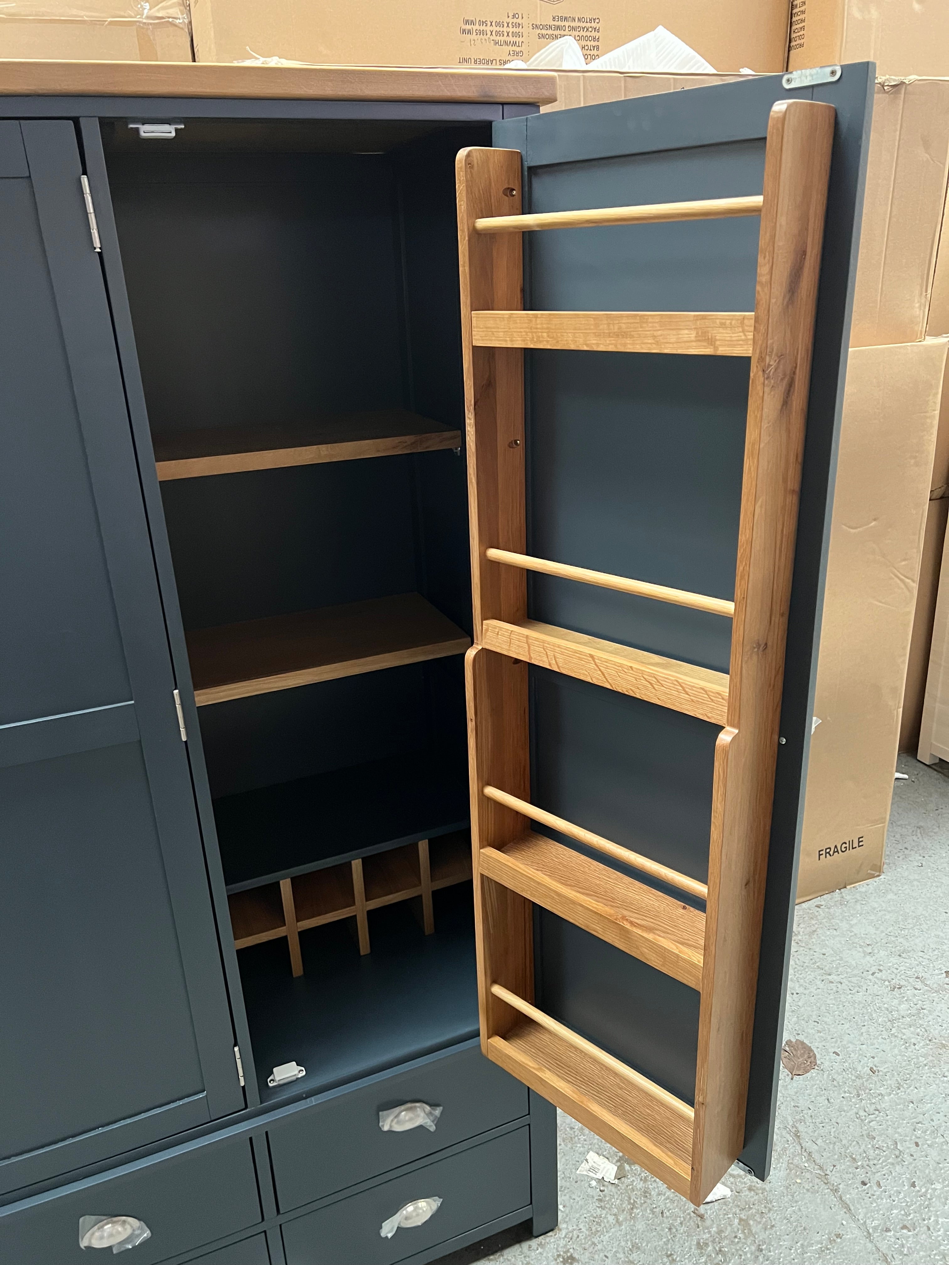 Hampshire ‘Country Life’ Triple Larder - Blue Quality Furniture Clearance Ltd