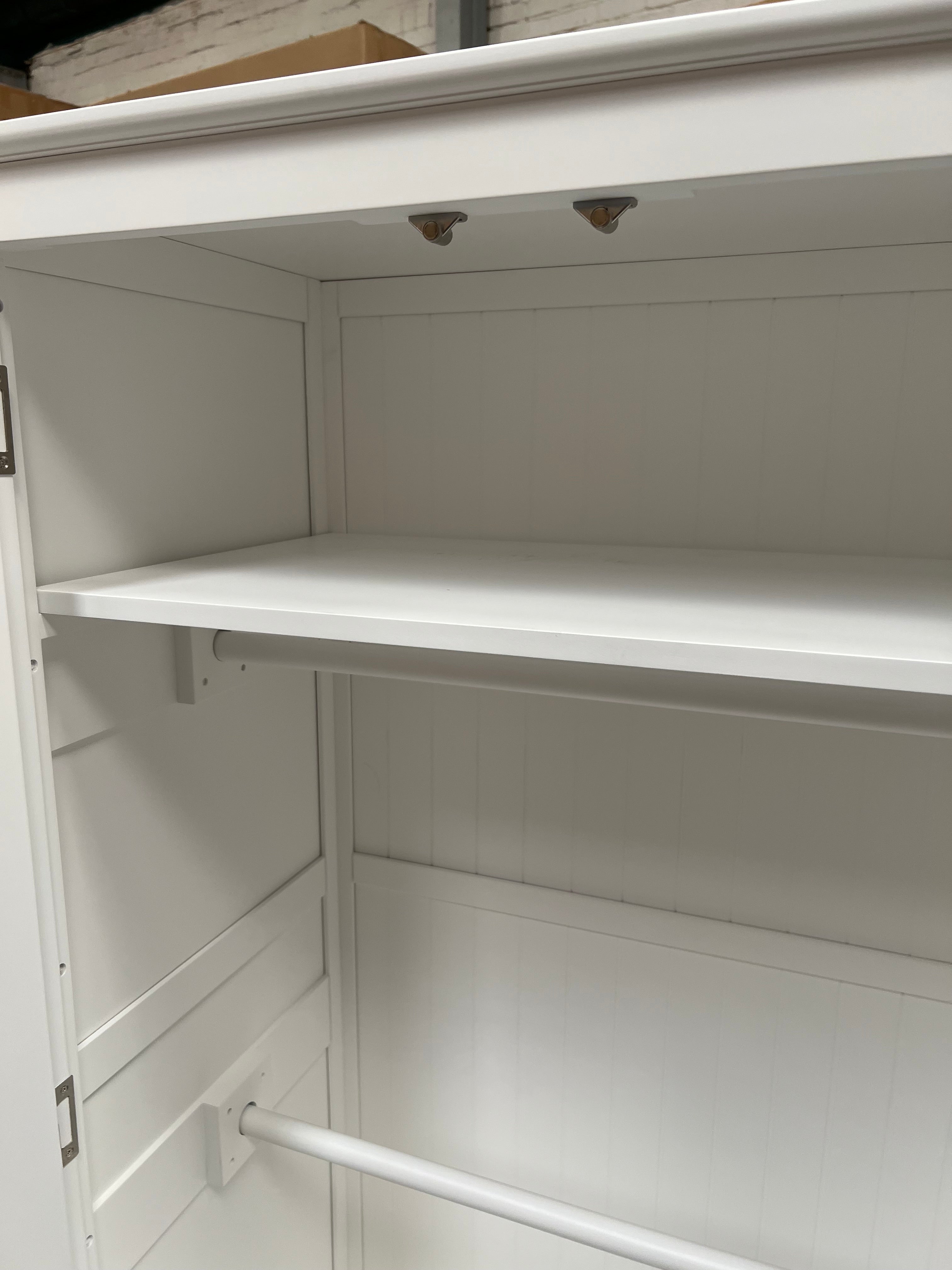 Pensham Pure White Narrow Double Wardrobe furniture delivered