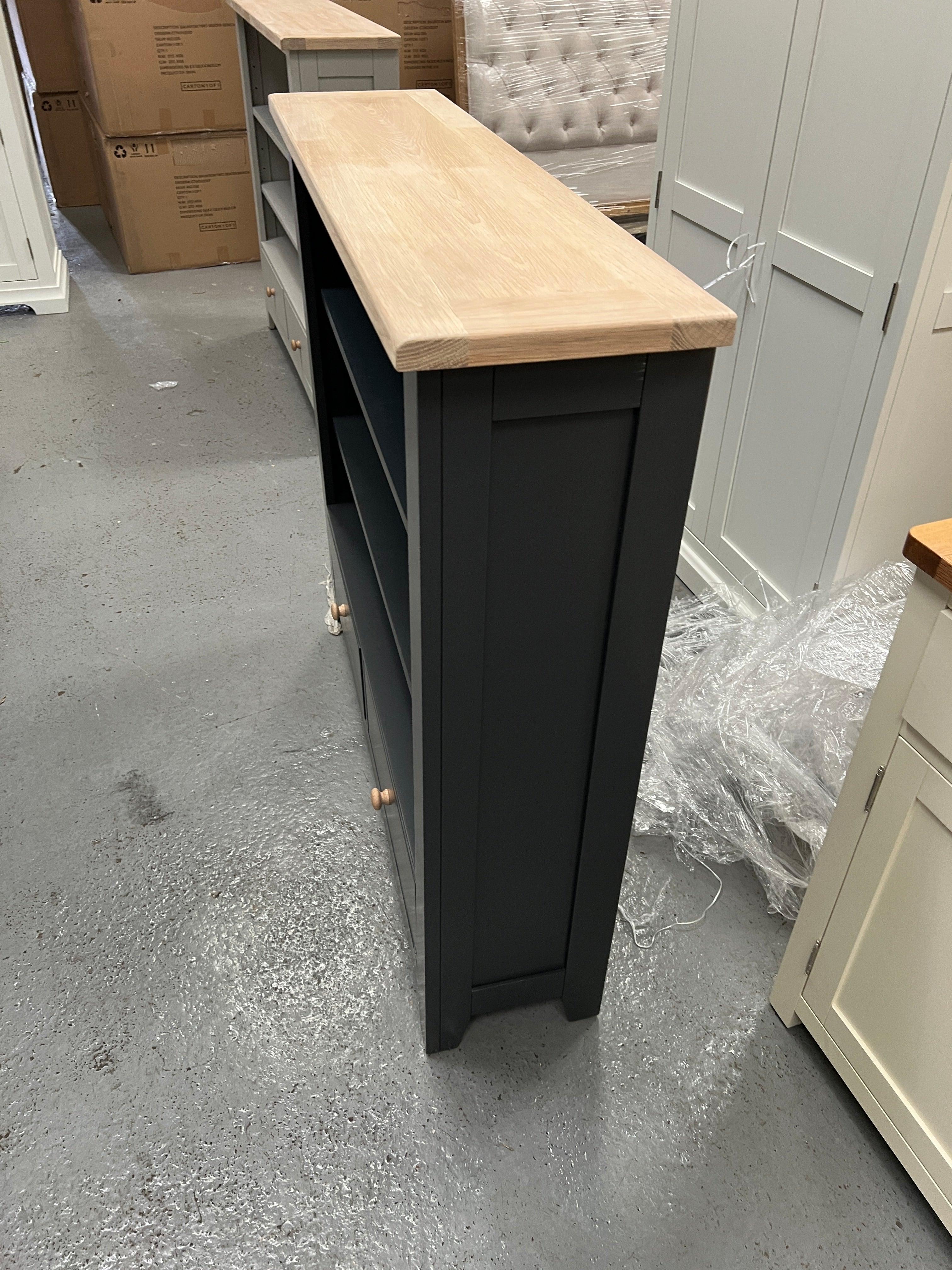 Chester Charcoal Low and Wide Bookcase furniture delivered 